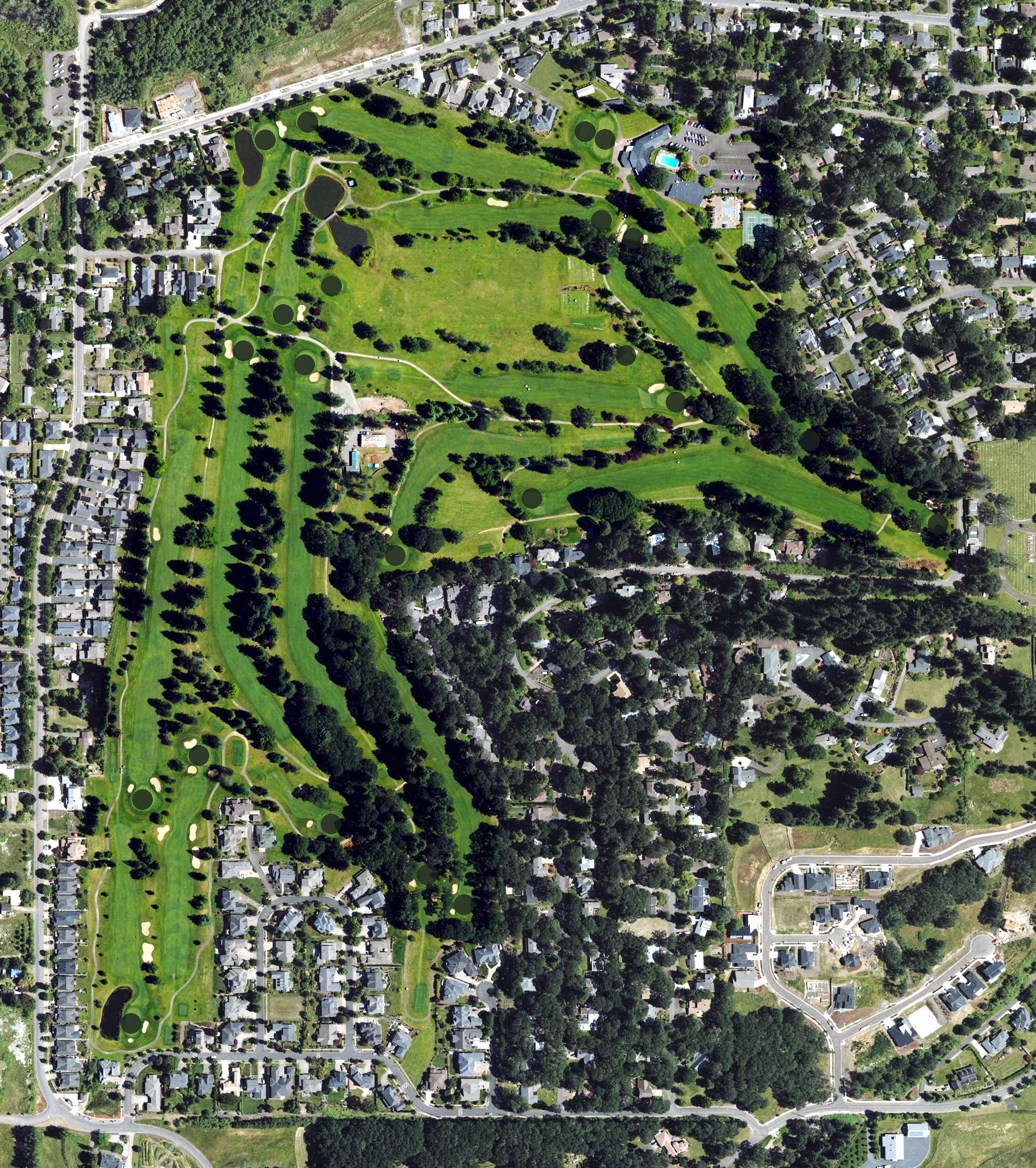 Aerial view of Corvallis Country Club, OR