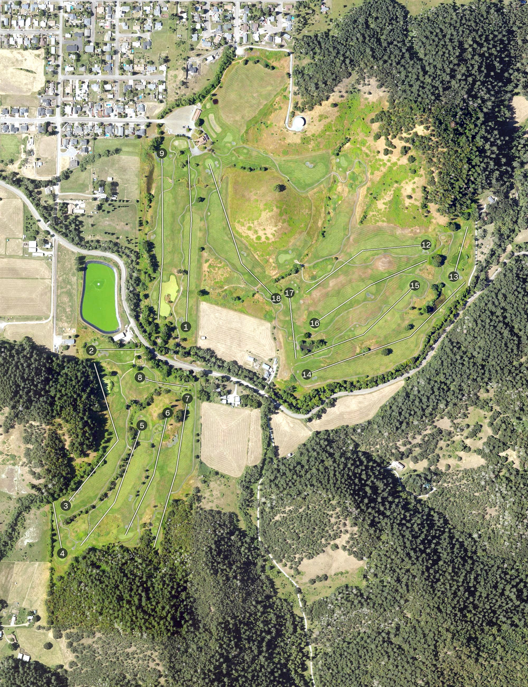 Aerial view of Cougar Canyon Golf Course, OR