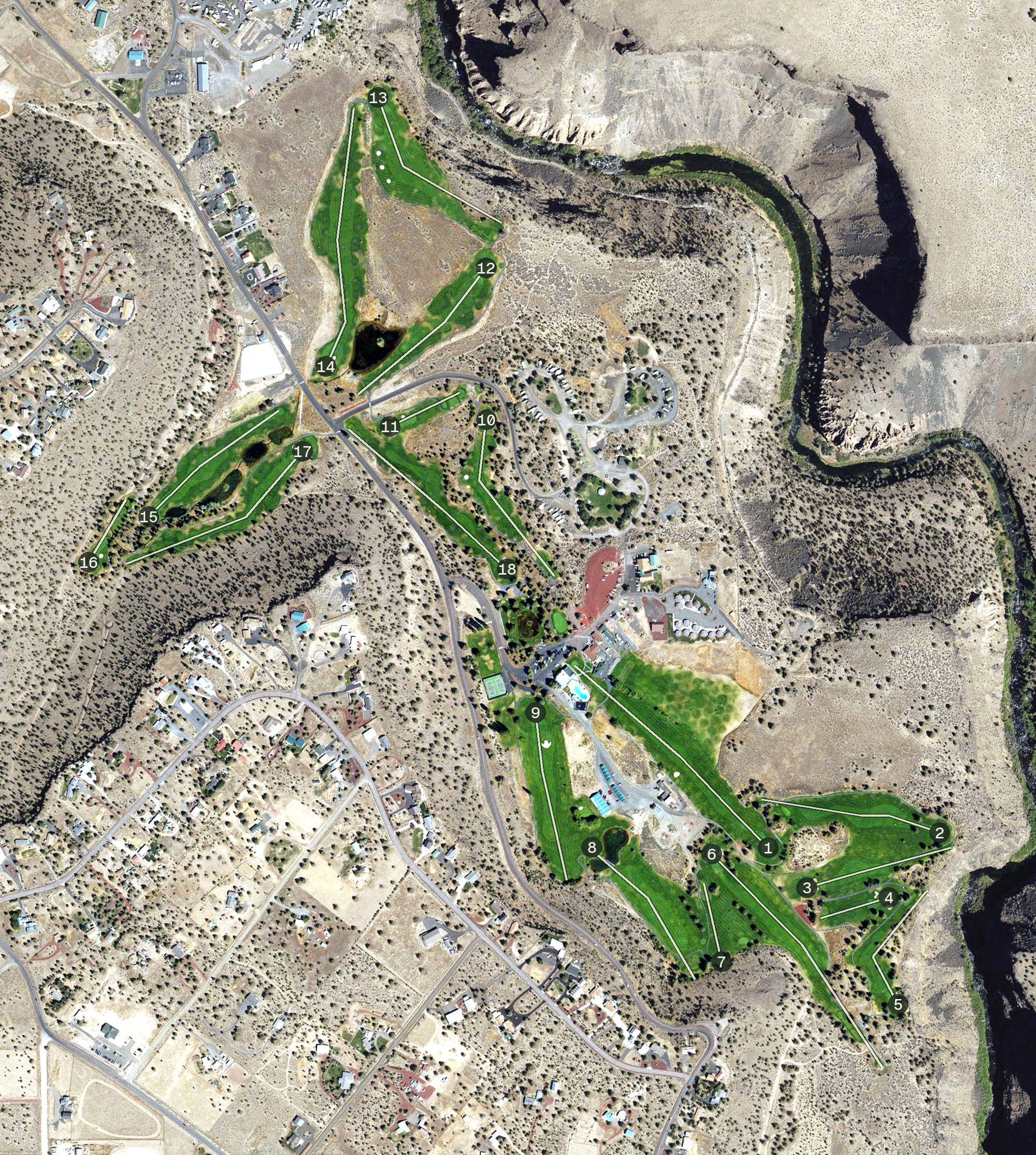 Aerial view of Crooked River Ranch Golf Course, OR