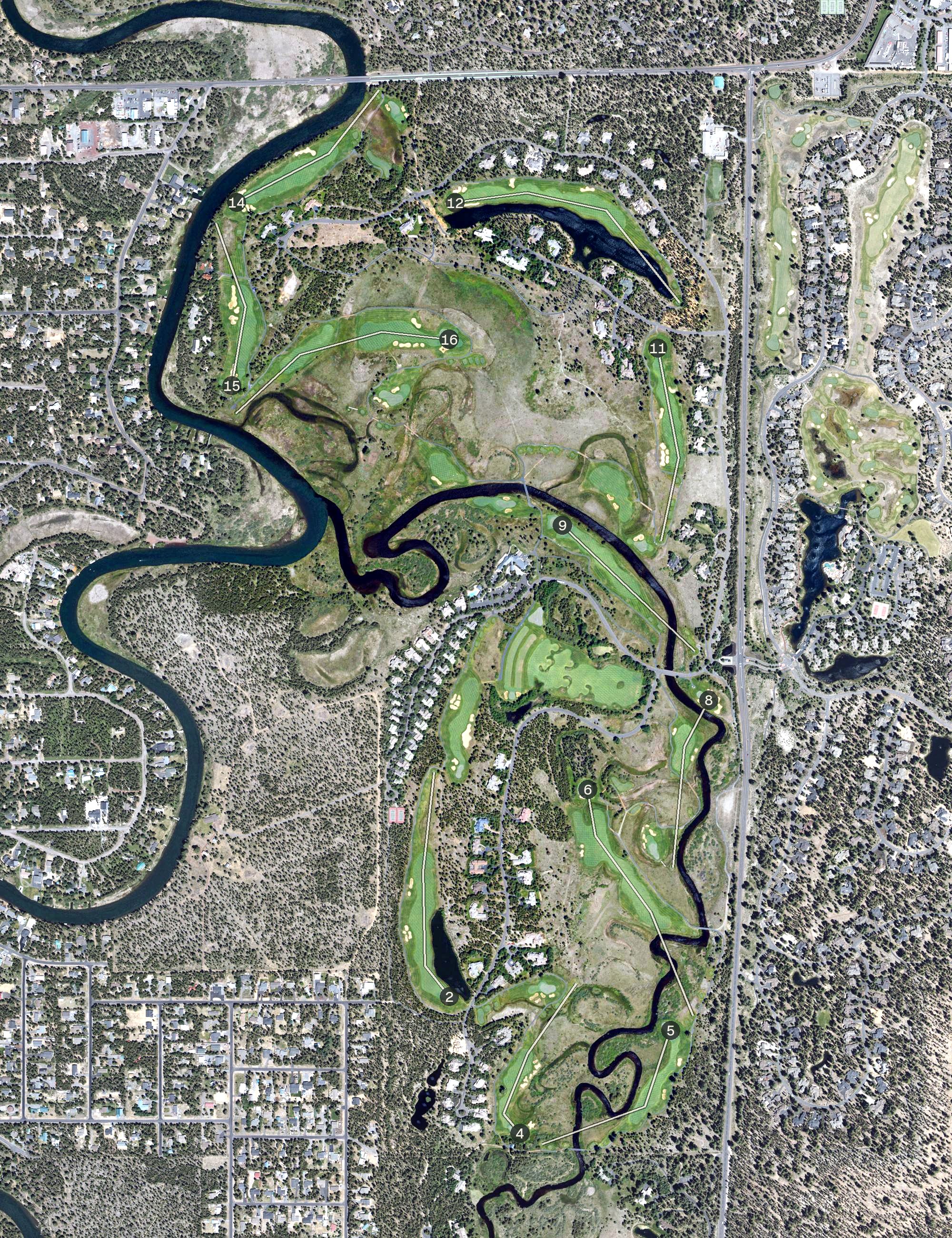 Aerial view of Crosswater Golf Course, OR