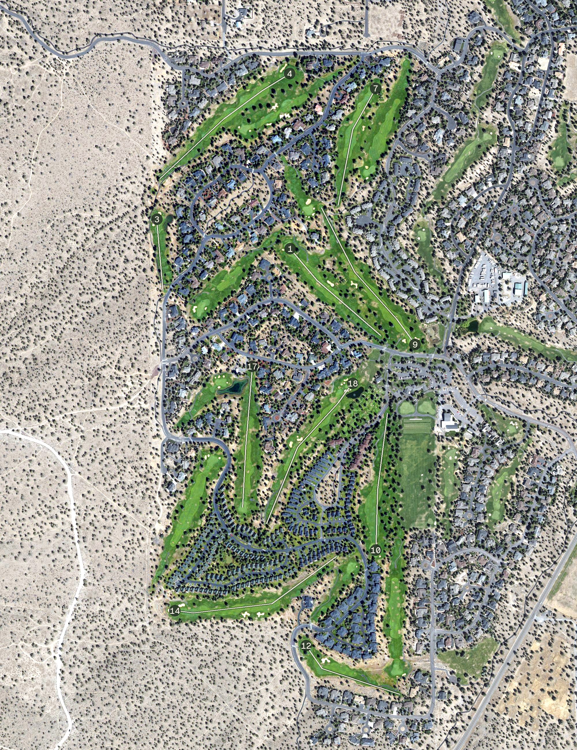 Aerial view of Eagle Crest Ridge Course, OR