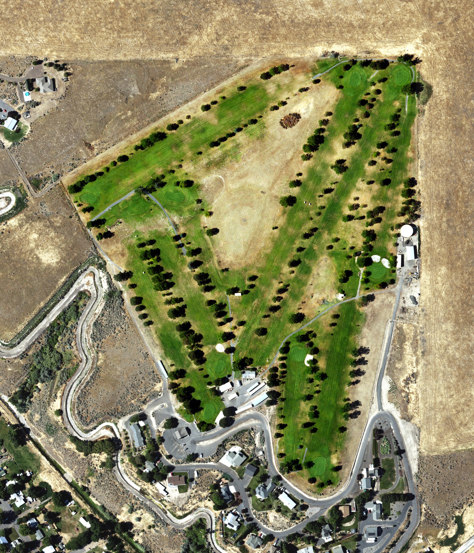 Aerial view of Echo City Golf Course, OR