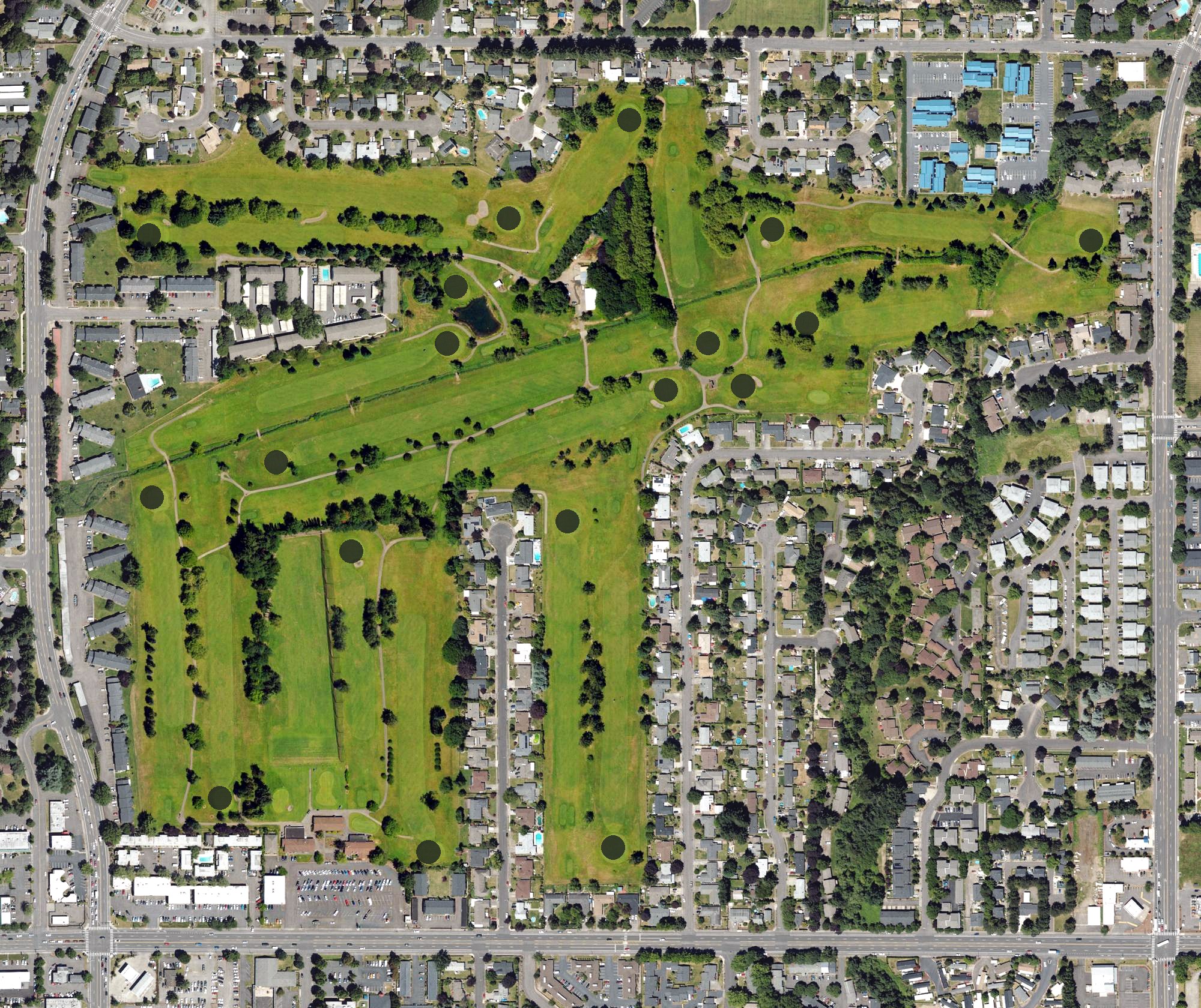 Aerial view of Gresham Golf and Country Club, OR