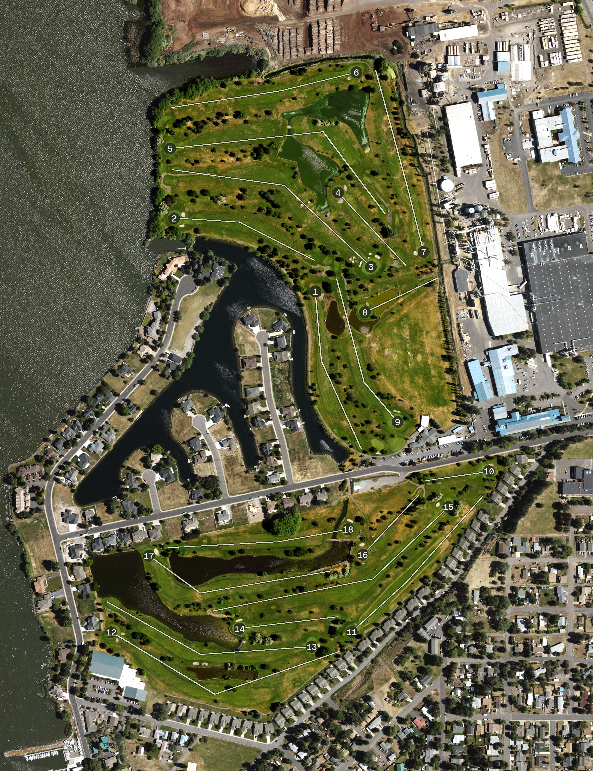 Aerial view of Harbor Links Golf Course, OR
