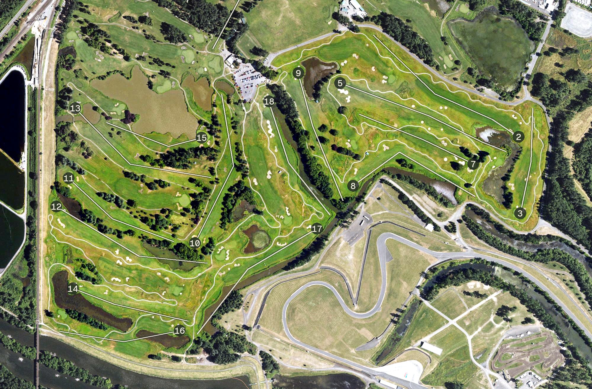 Aerial view of Heron Lakes Great Blue, OR