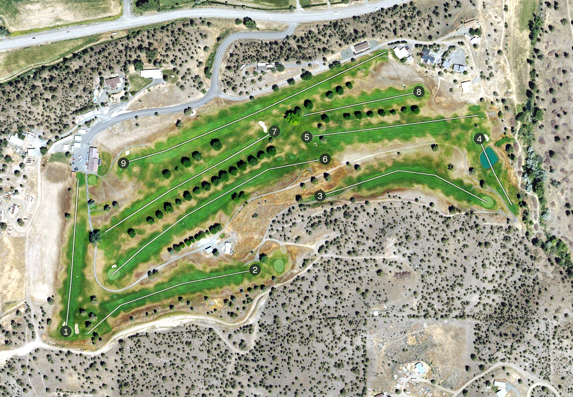 Aerial view of John Day Golf Club, OR