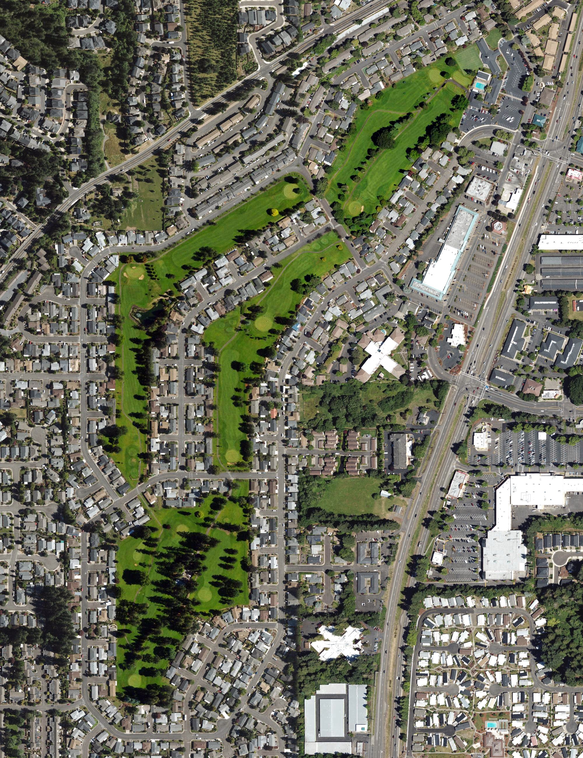 Aerial view of King City Golf Course, OR