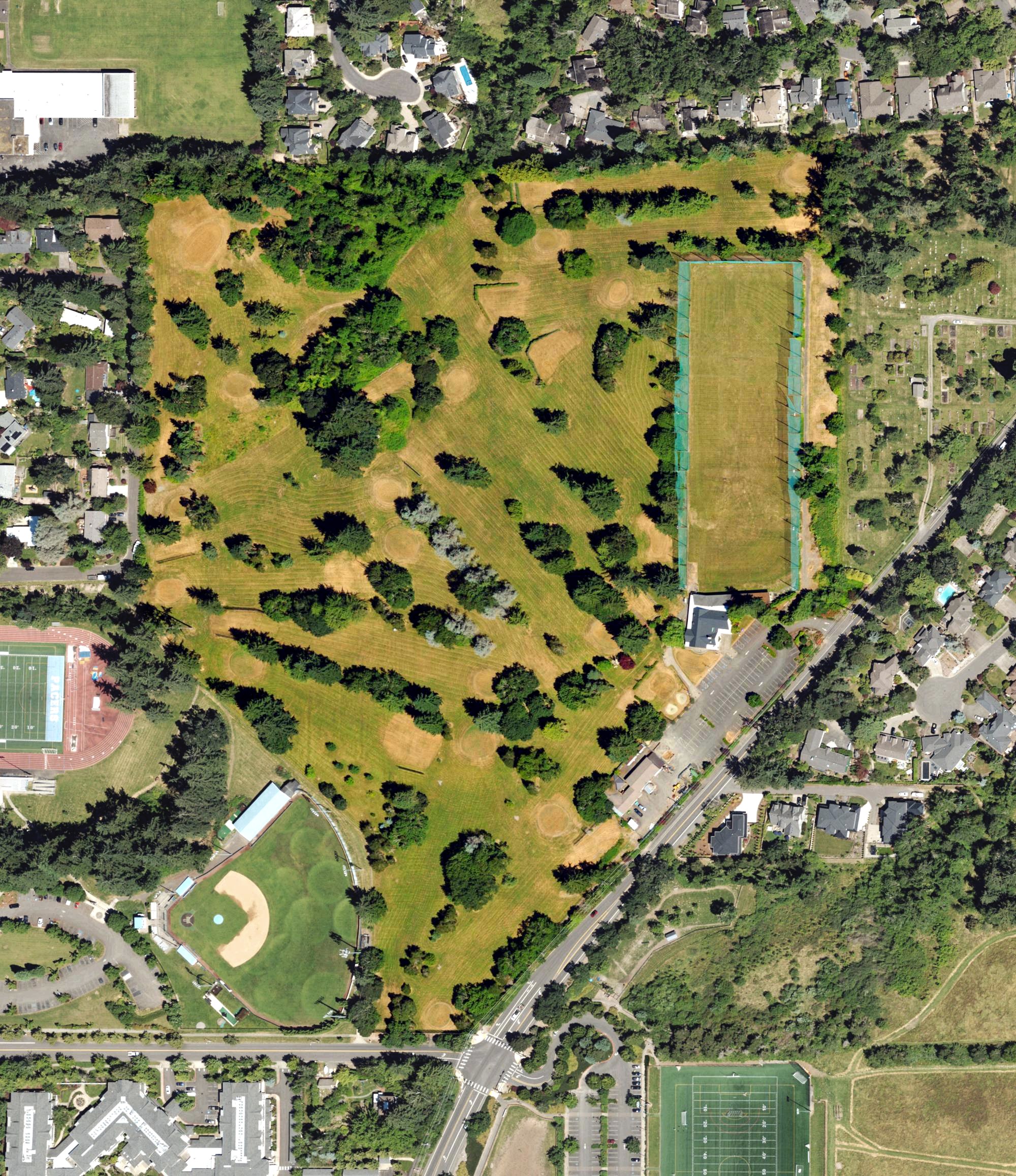 Aerial view of Lake Oswego Golf Course, OR