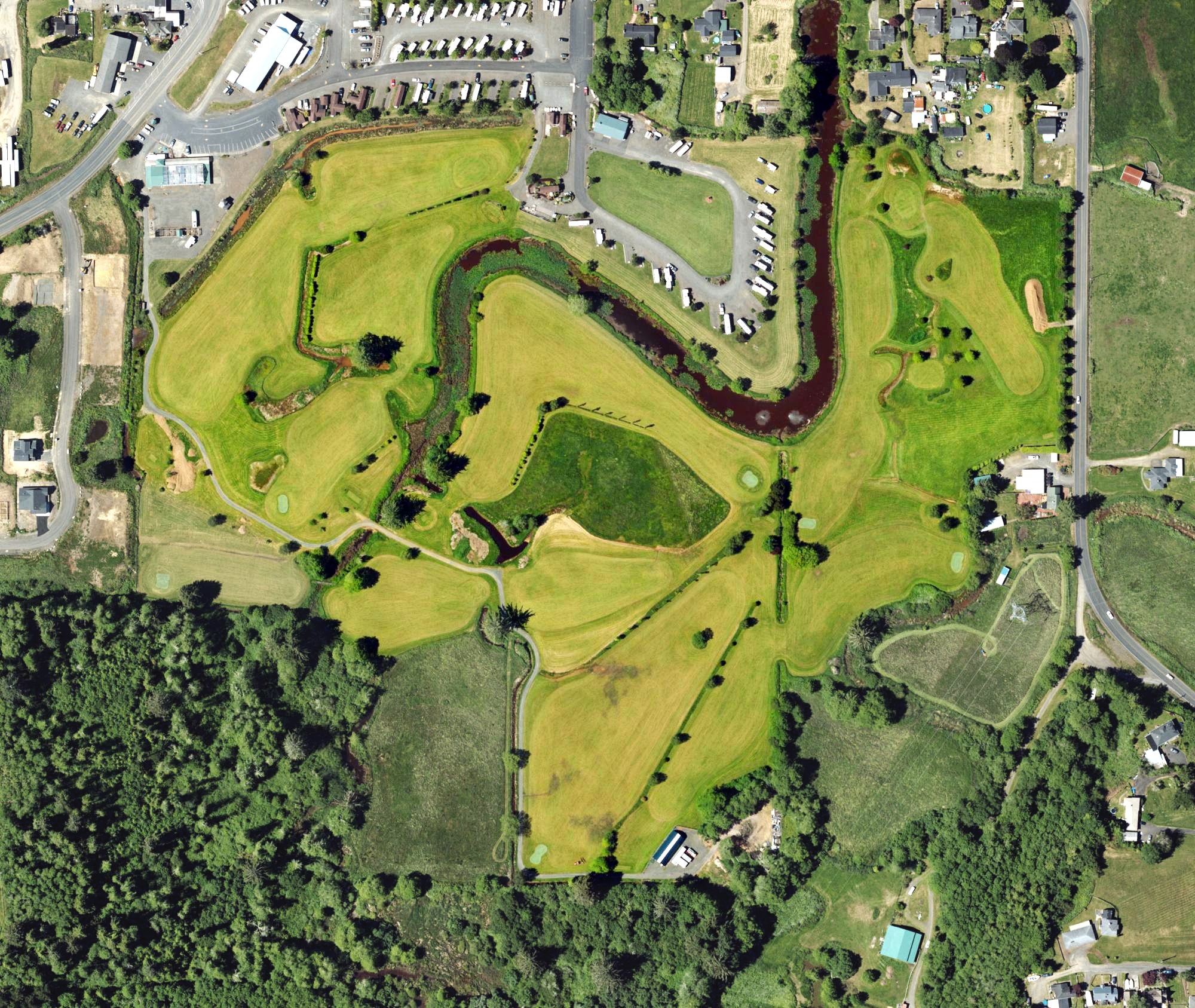 Aerial view of Lewis & Clark Golf Course, OR