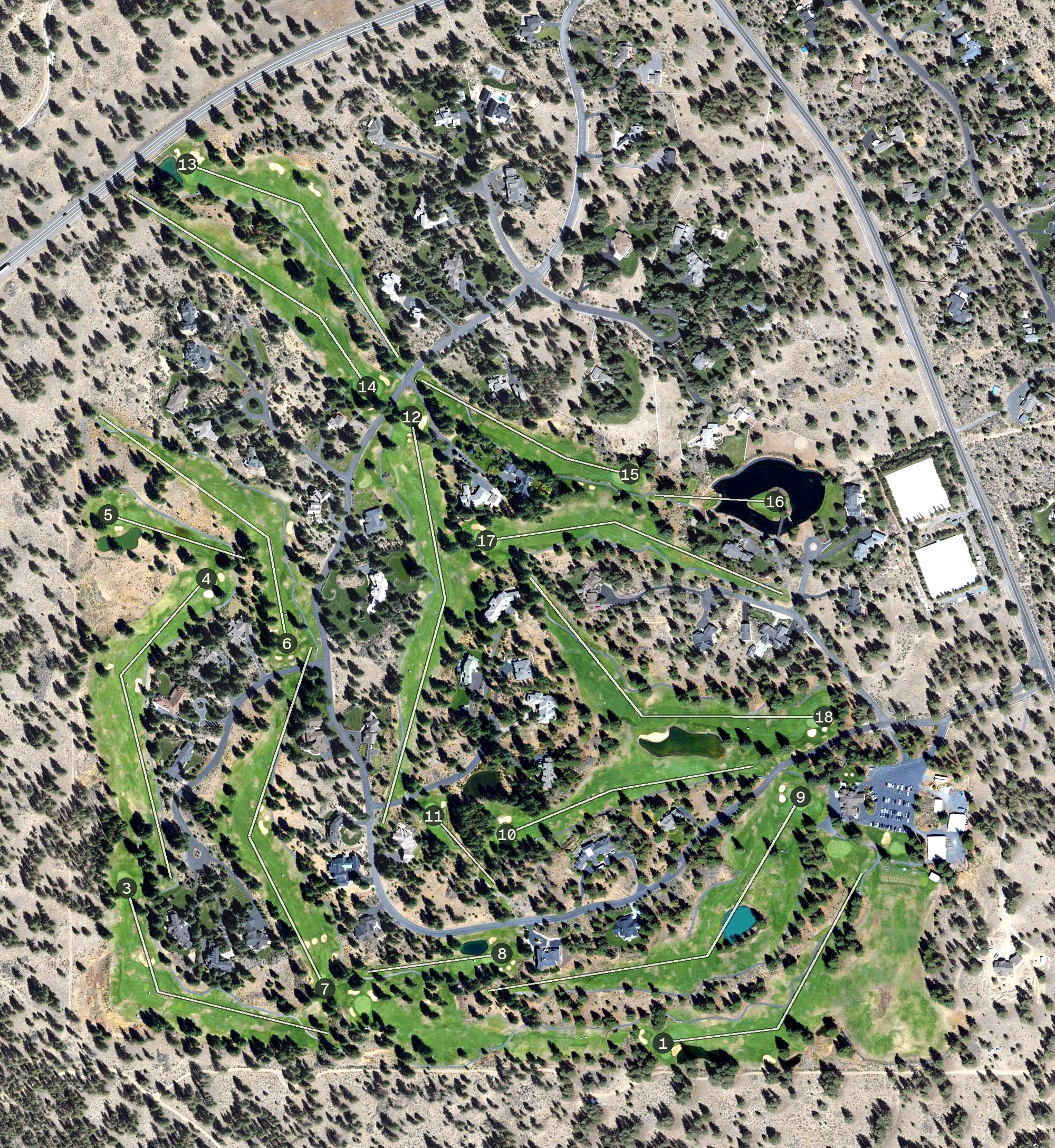 Aerial view of Lost Tracks Golf Course, OR