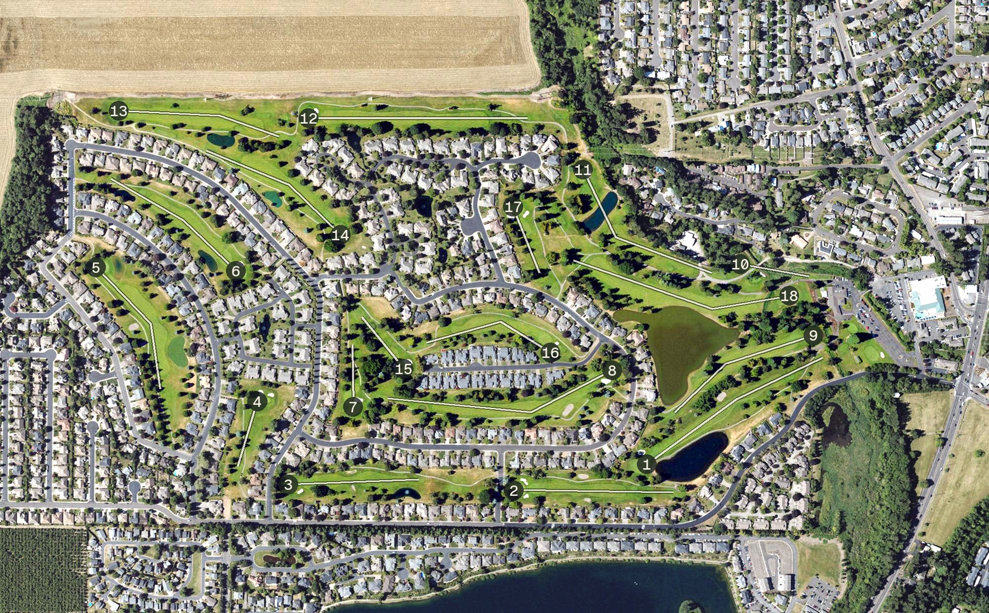 Aerial view of McNary Golf Club, OR