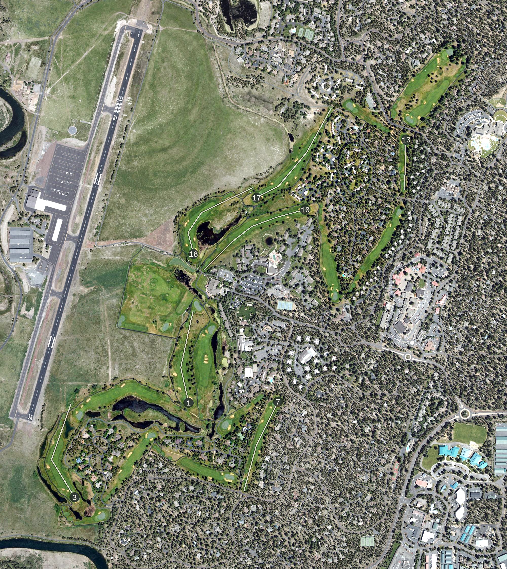 Aerial view of Meadows Golf Course, OR