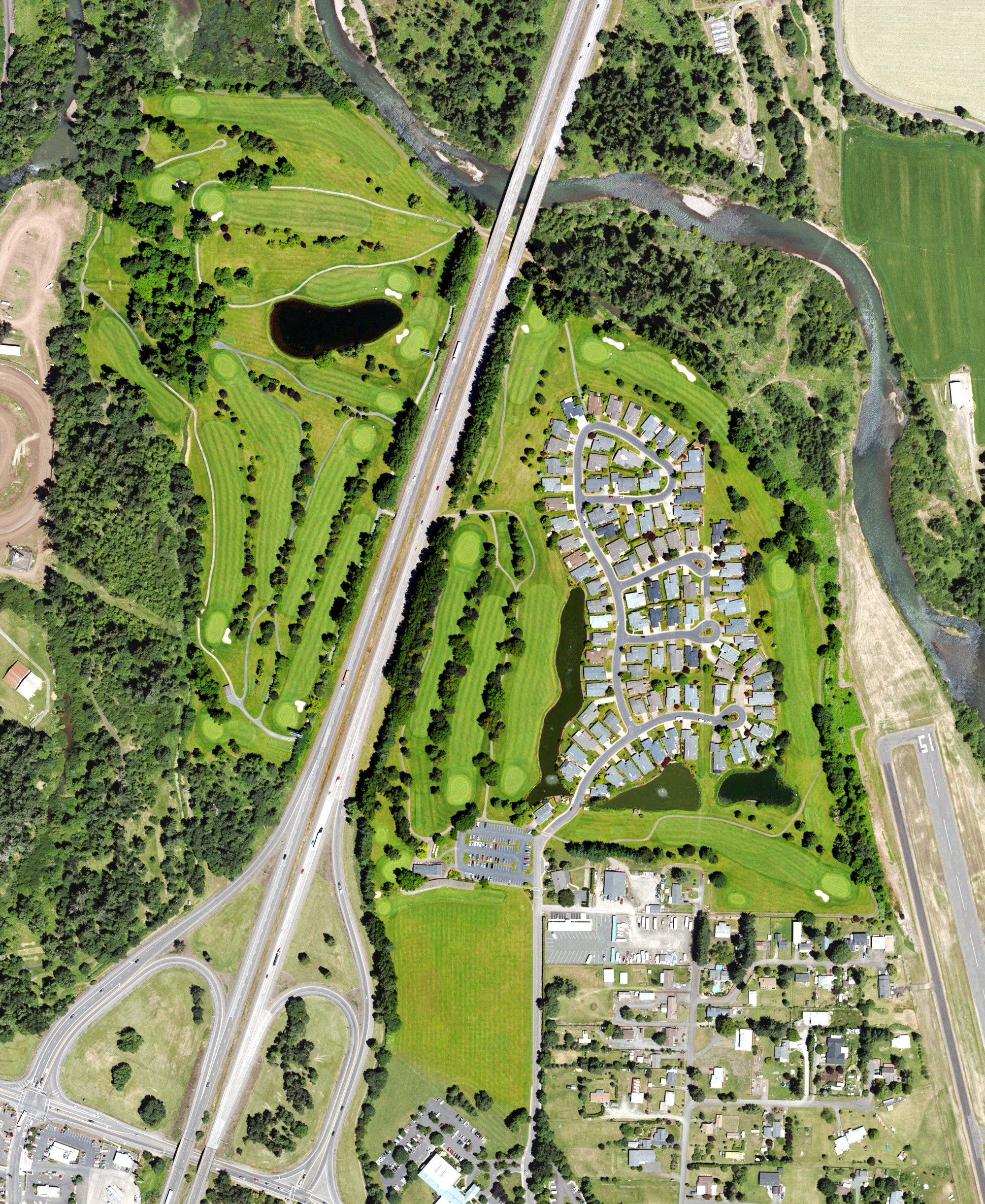 Aerial view of Middlefield Golf Course, OR
