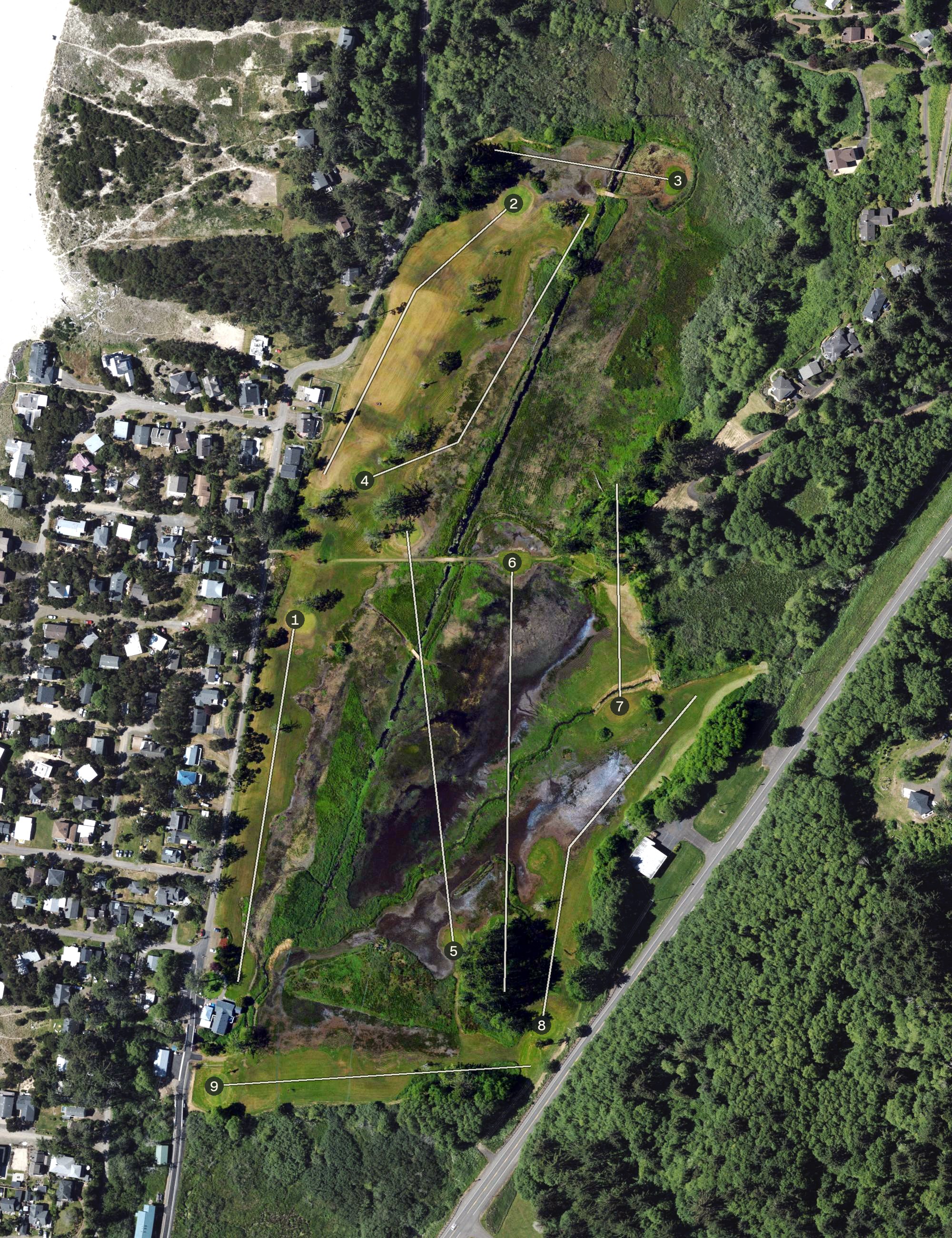 Aerial view of Neskowin Beach Golf Course, OR