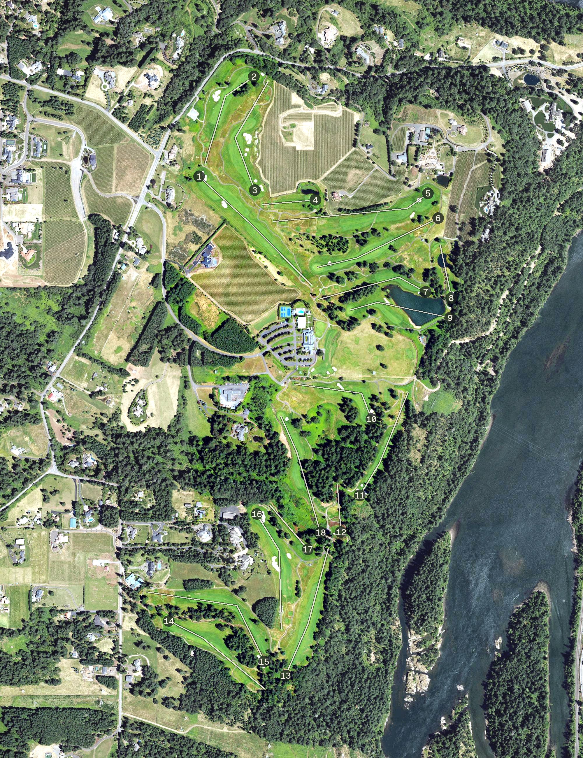 Aerial view of Oregon Golf Club, OR