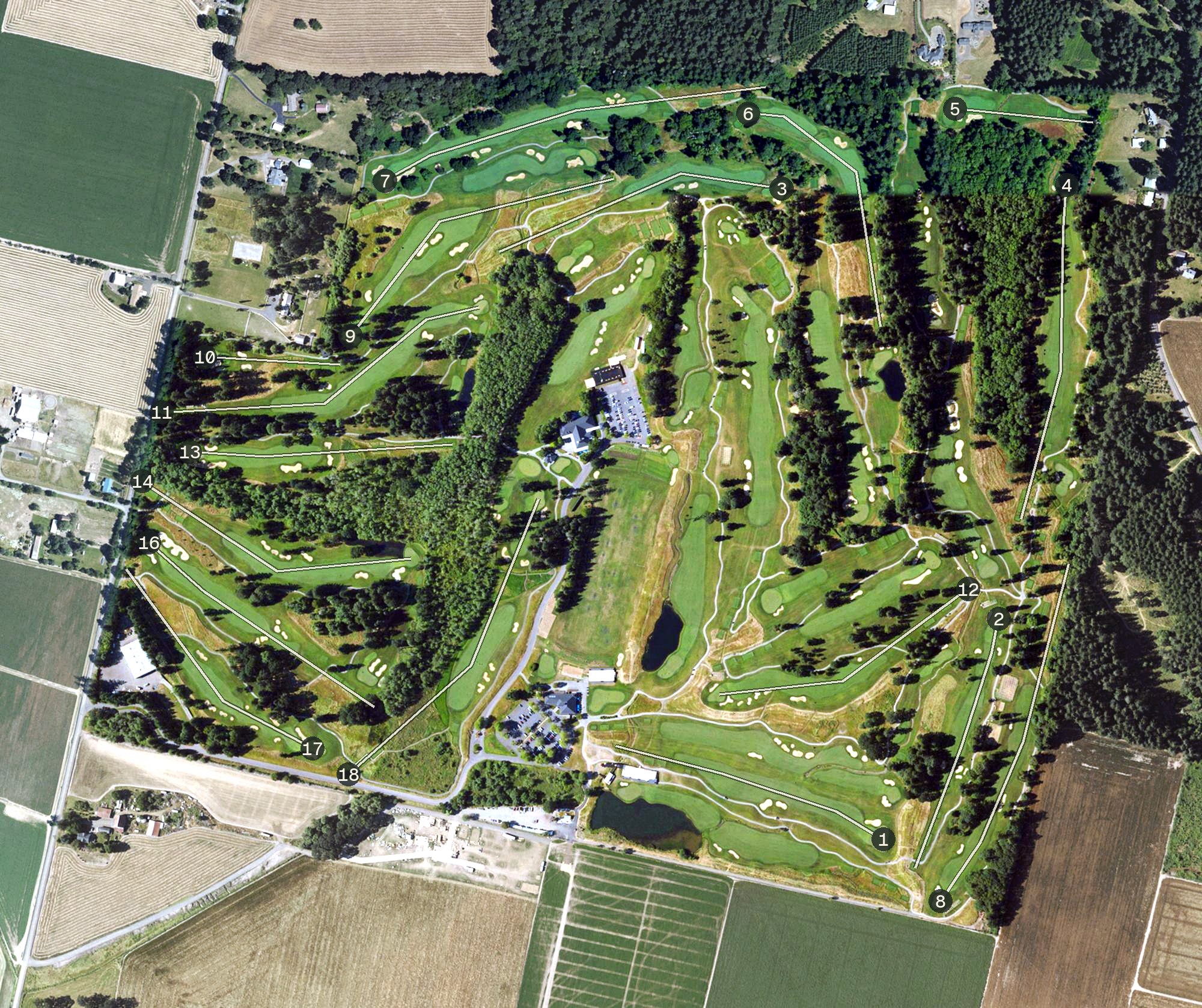 Aerial view of Pumpkin Ridge Golf Club, OR