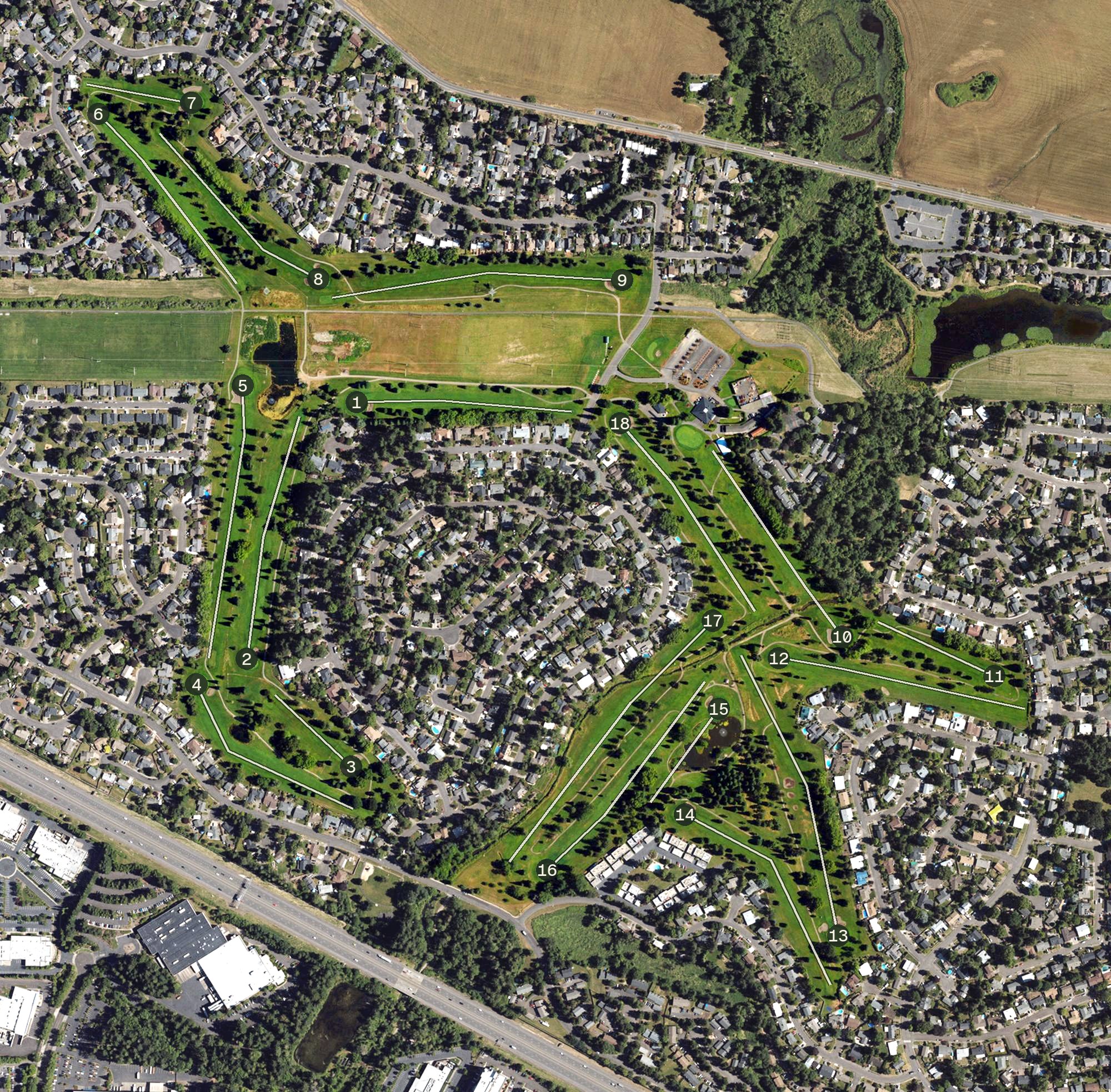 Aerial view of Rock Creek Country Club, OR