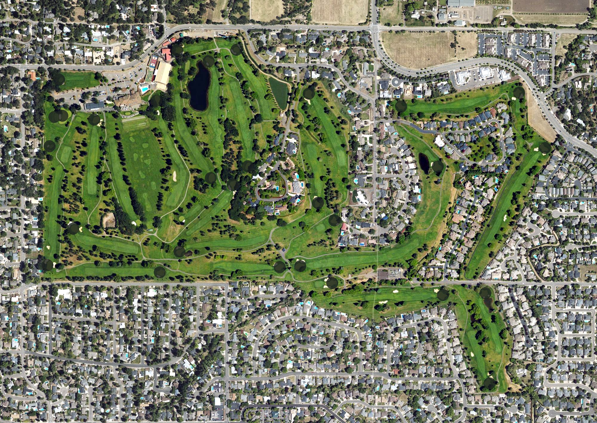 Aerial view of Rogue Valley Country Club, OR