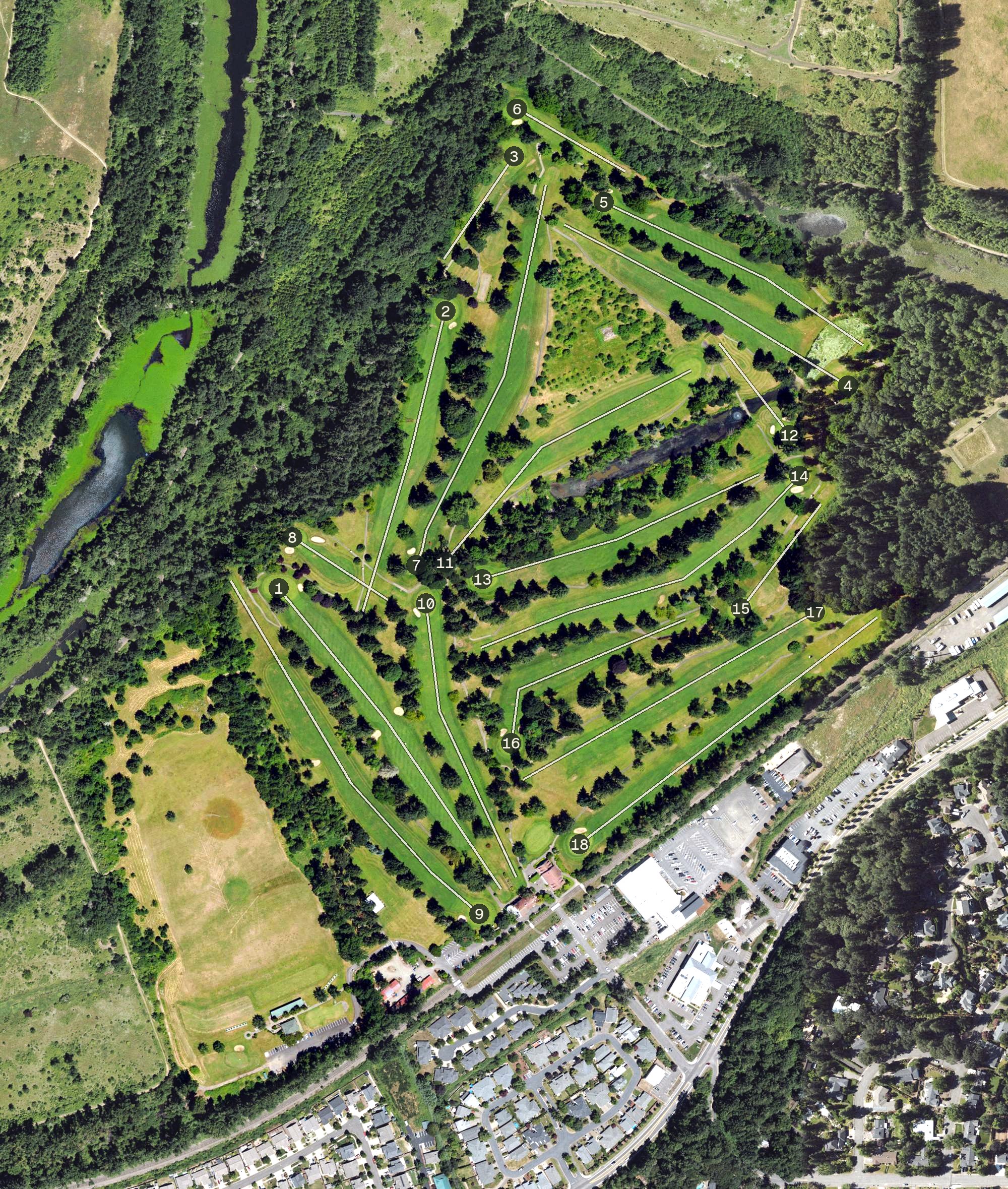 Aerial view of Salem Golf Club, OR