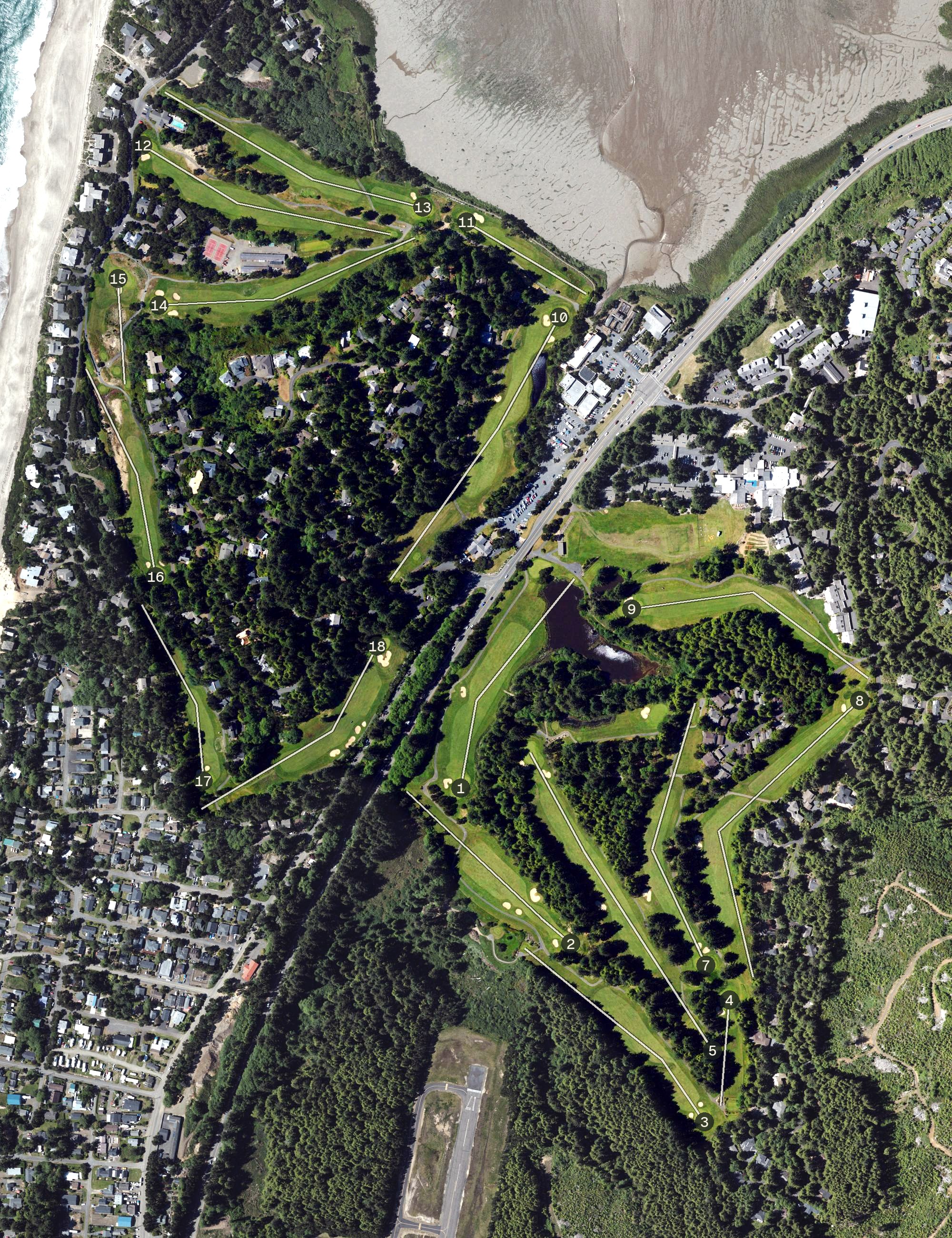 Aerial view of Salishan Golf Links, OR