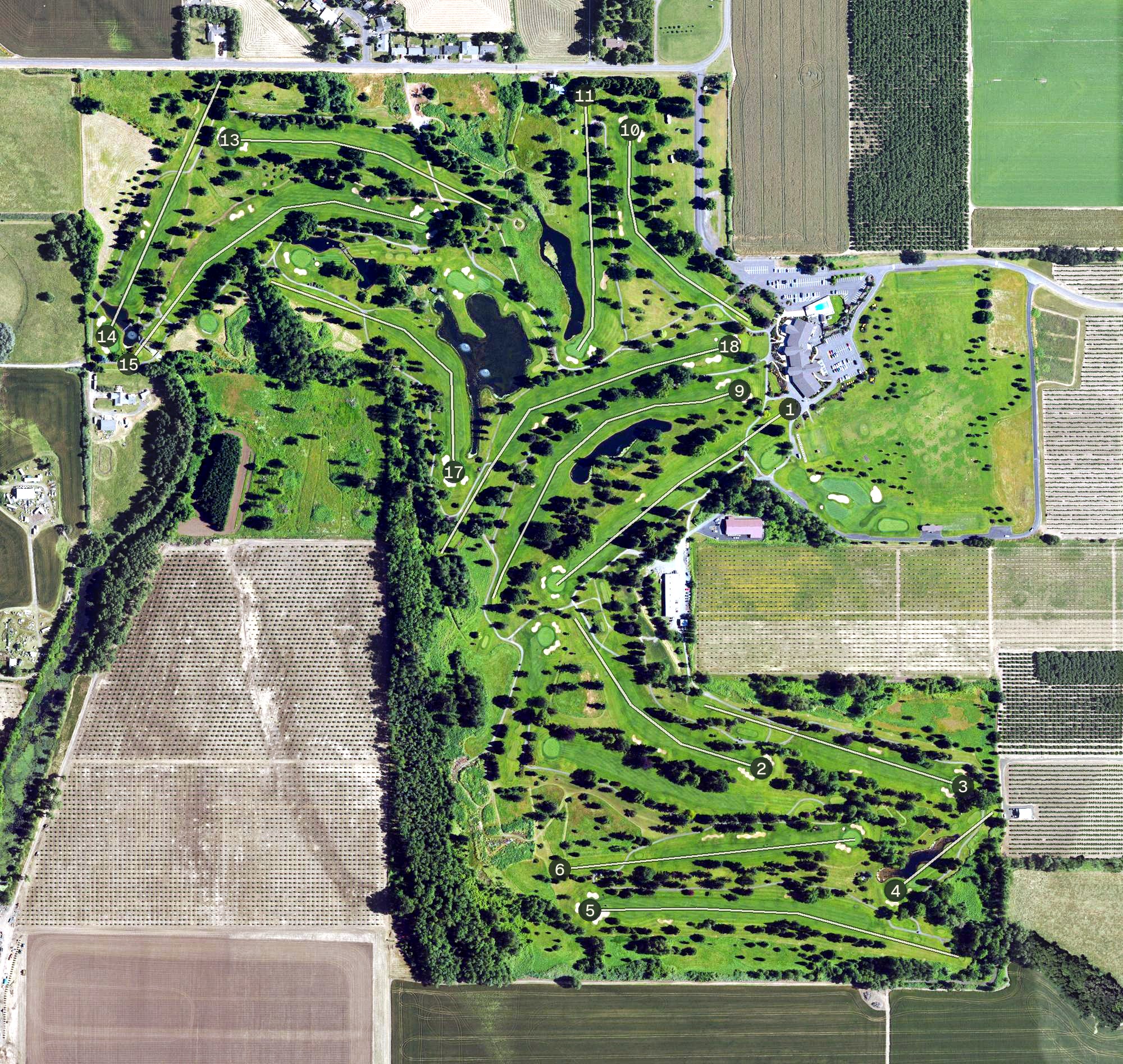 Aerial view of Shadow HIlls Country Club, OR