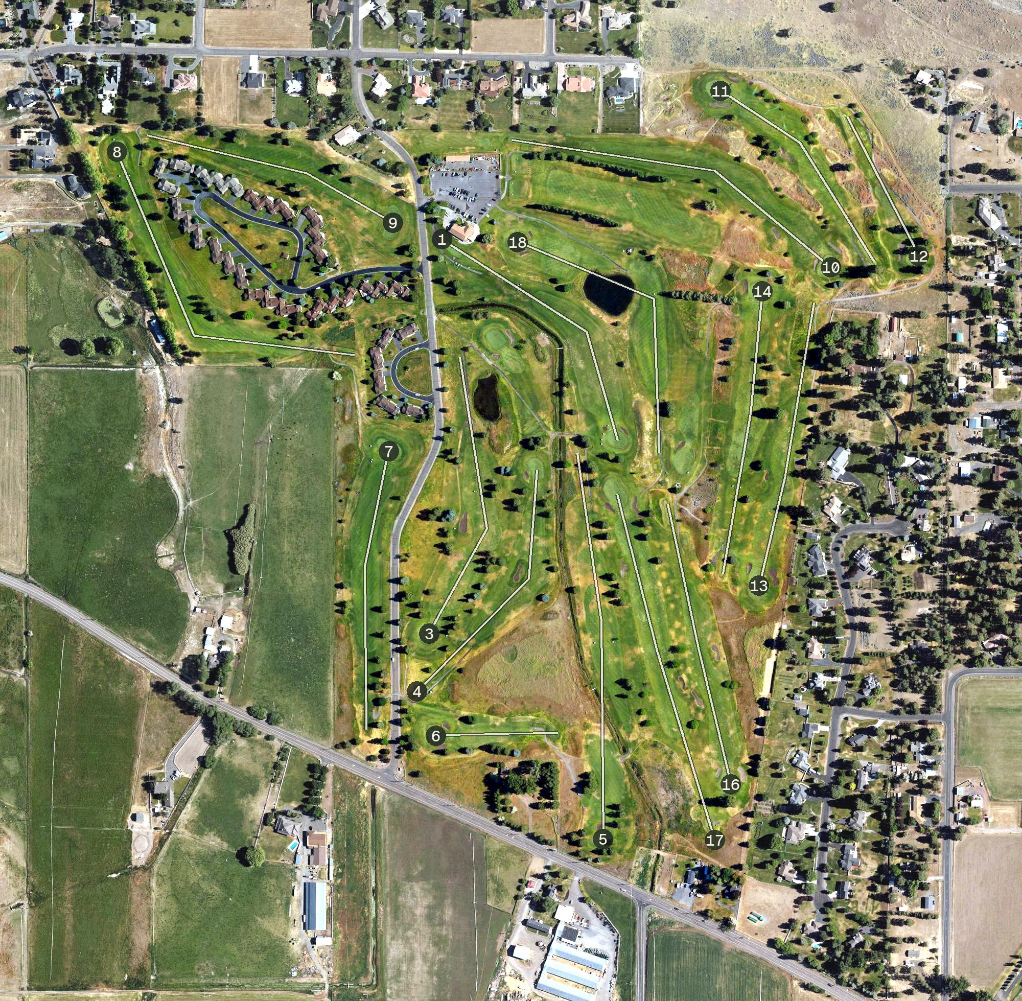 Aerial view of Shield Crest Golf Course, OR