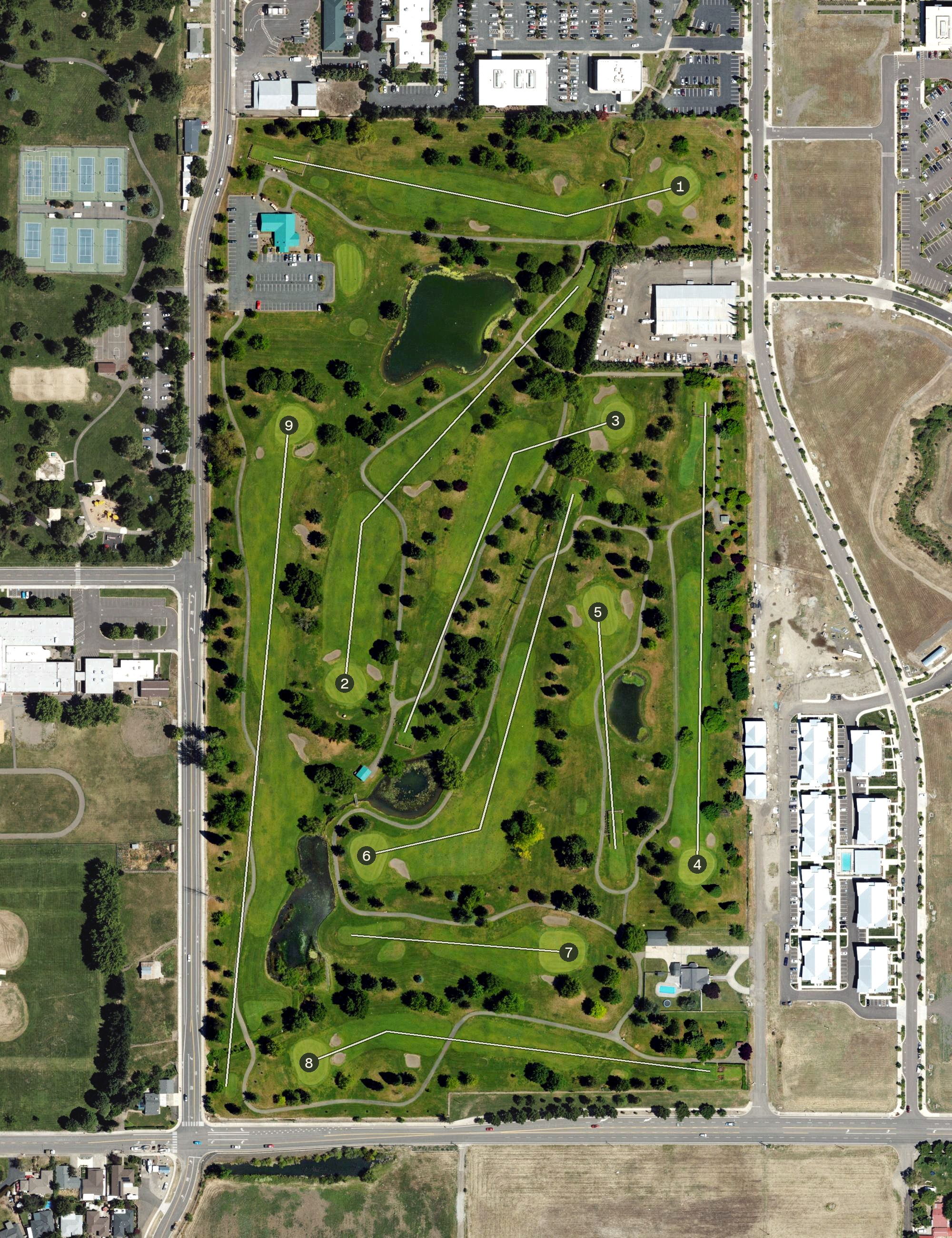 Aerial view of Stewart Meadows Golf Course, OR