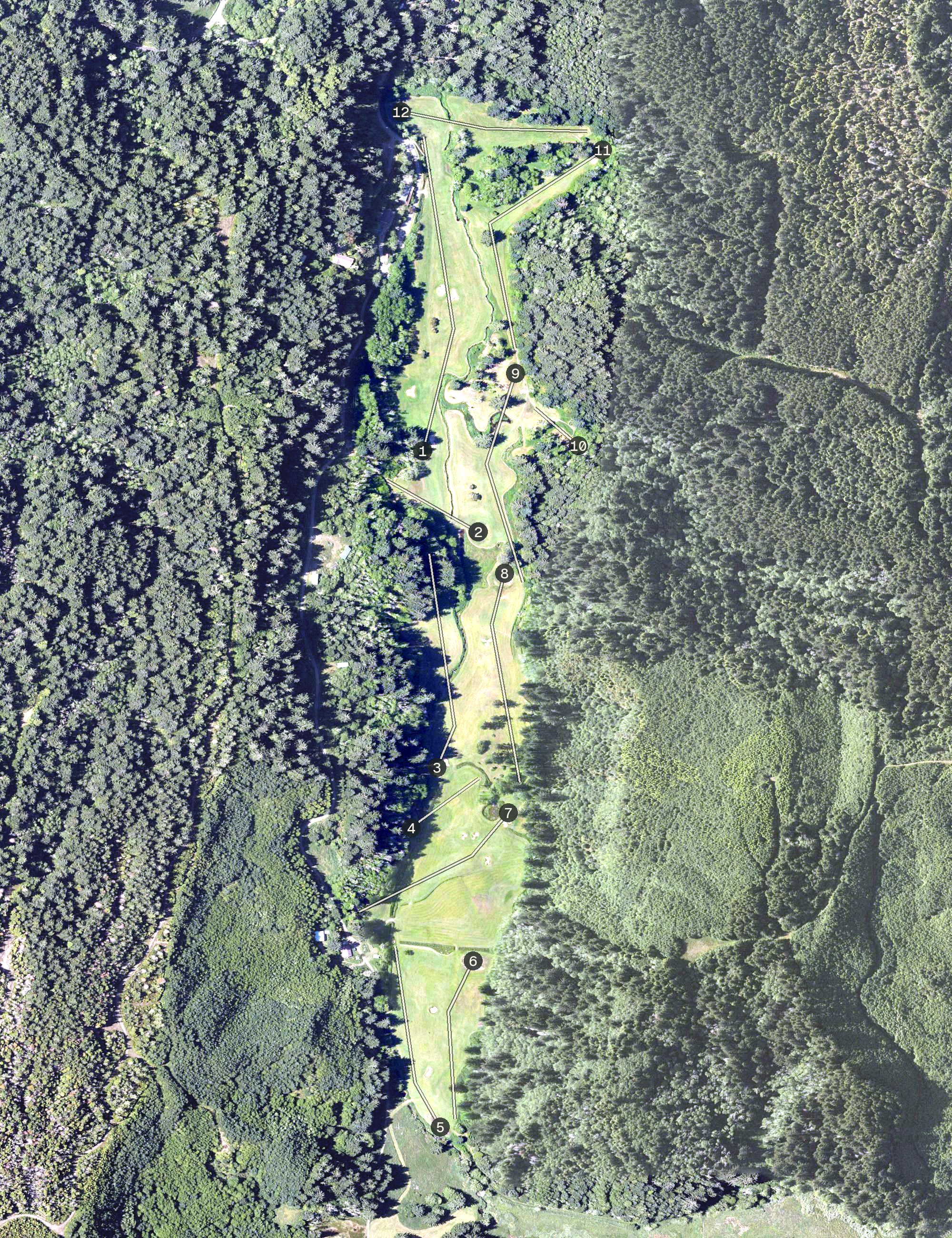 Aerial view of Sunset Bay Golf Course, OR