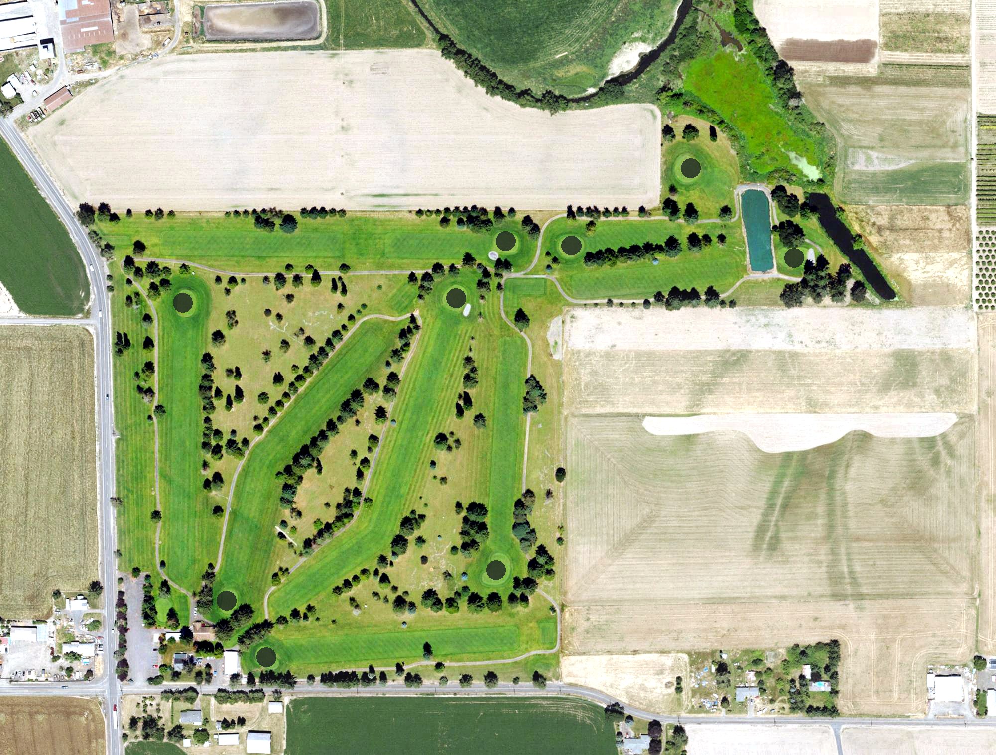 Aerial view of Sunset Grove Golf Club, OR