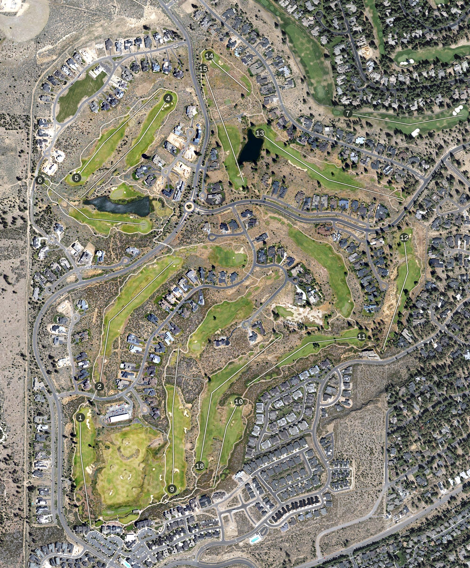 Aerial view of Tetherow Golf Club, OR