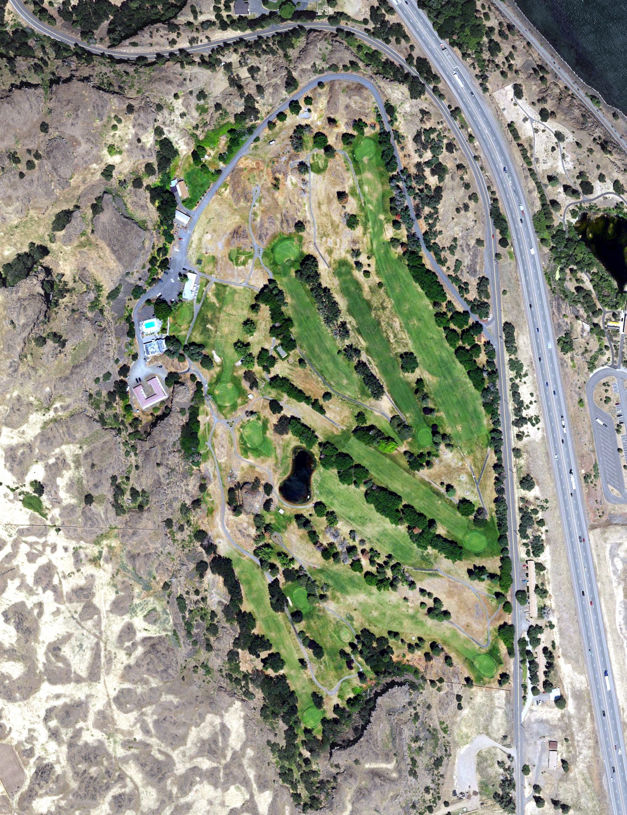 Aerial view of The Dalles Country Club, OR