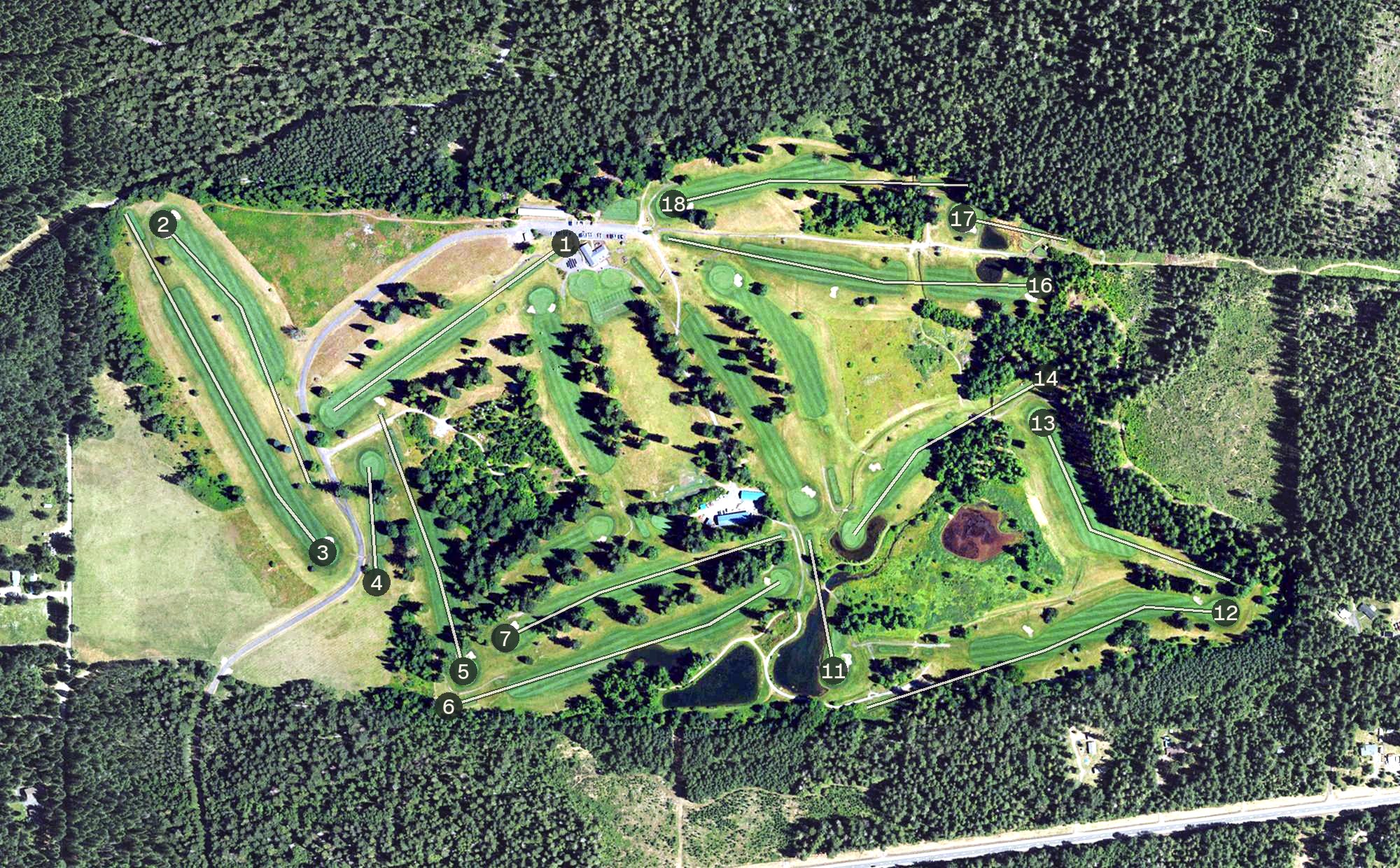 Aerial view of Tokatee Golf Club, OR