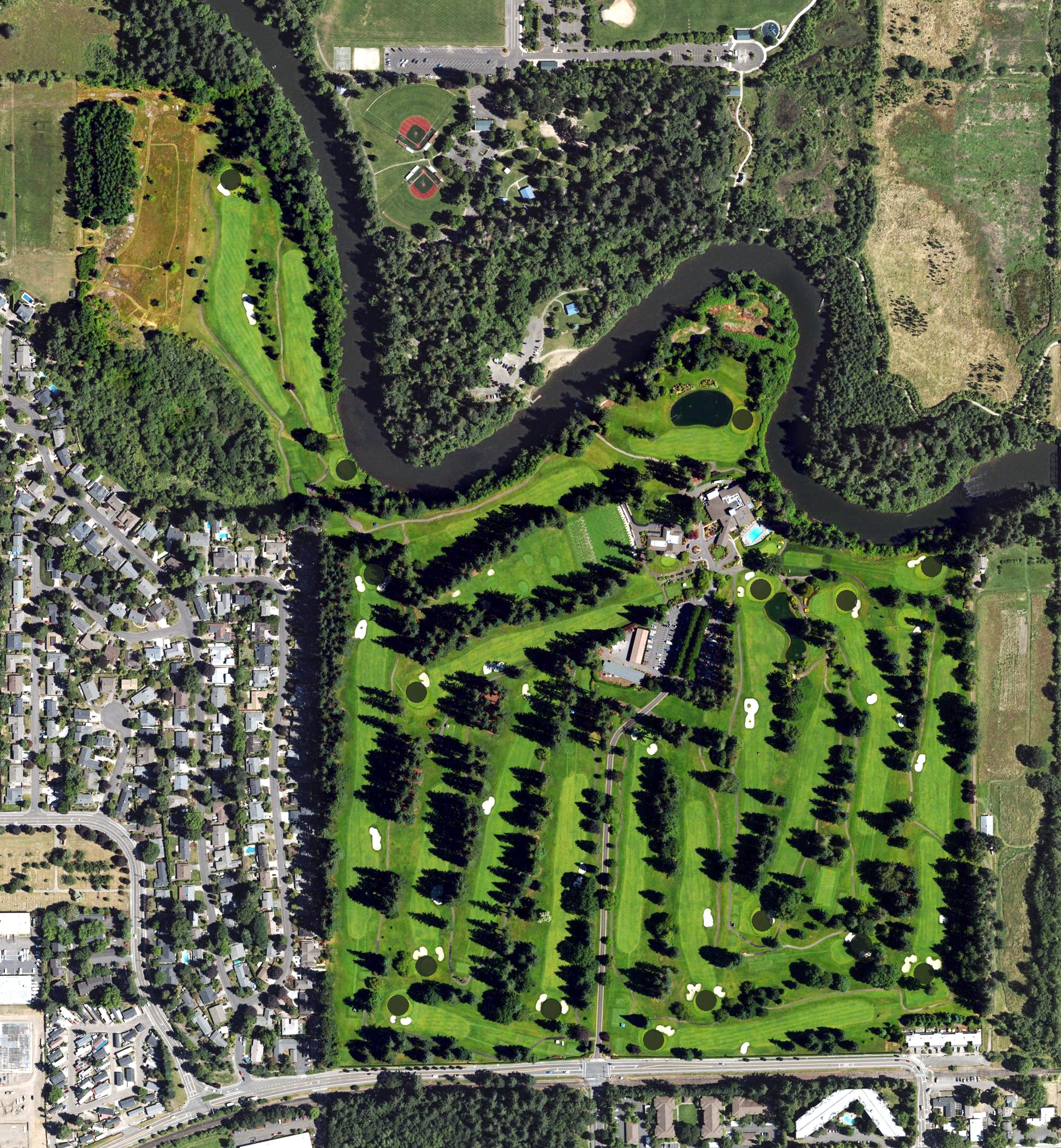 Aerial view of Tualatin Country Club, OR