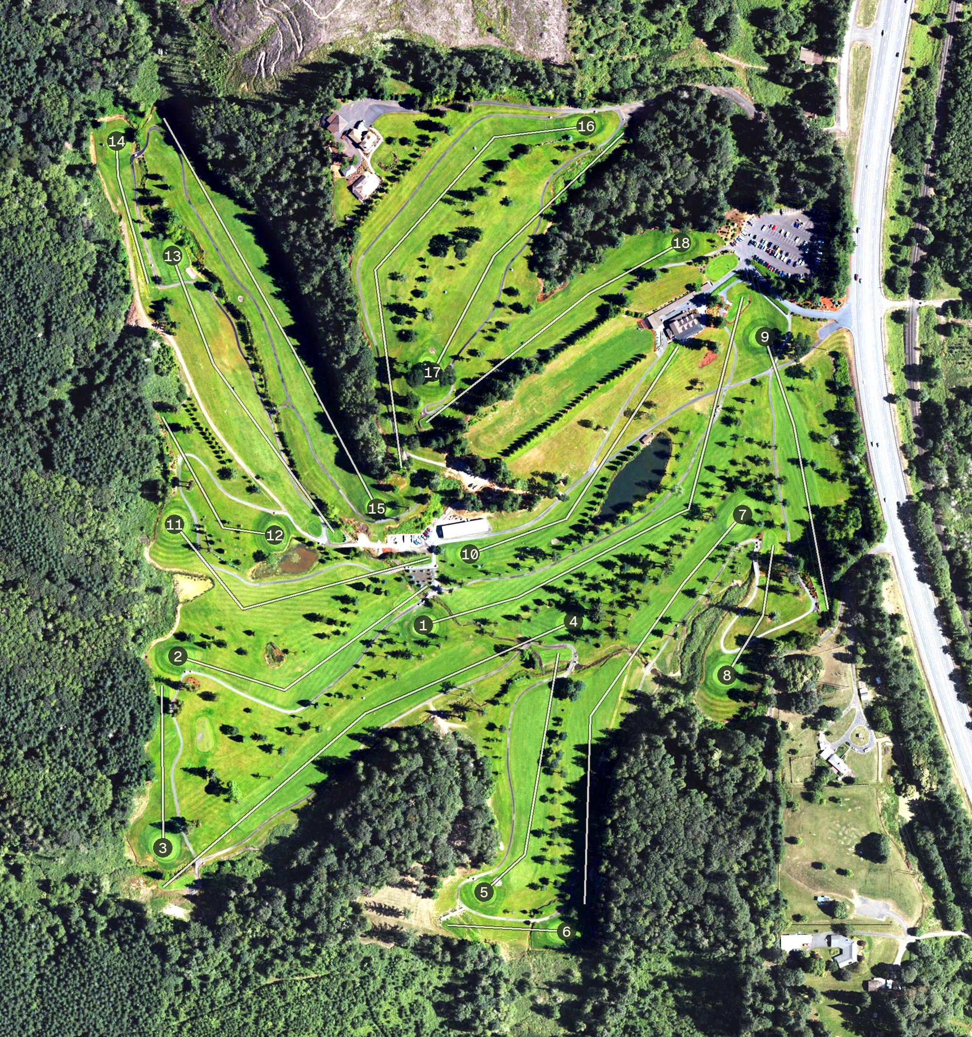Aerial view of Wildwood Golf Course, OR