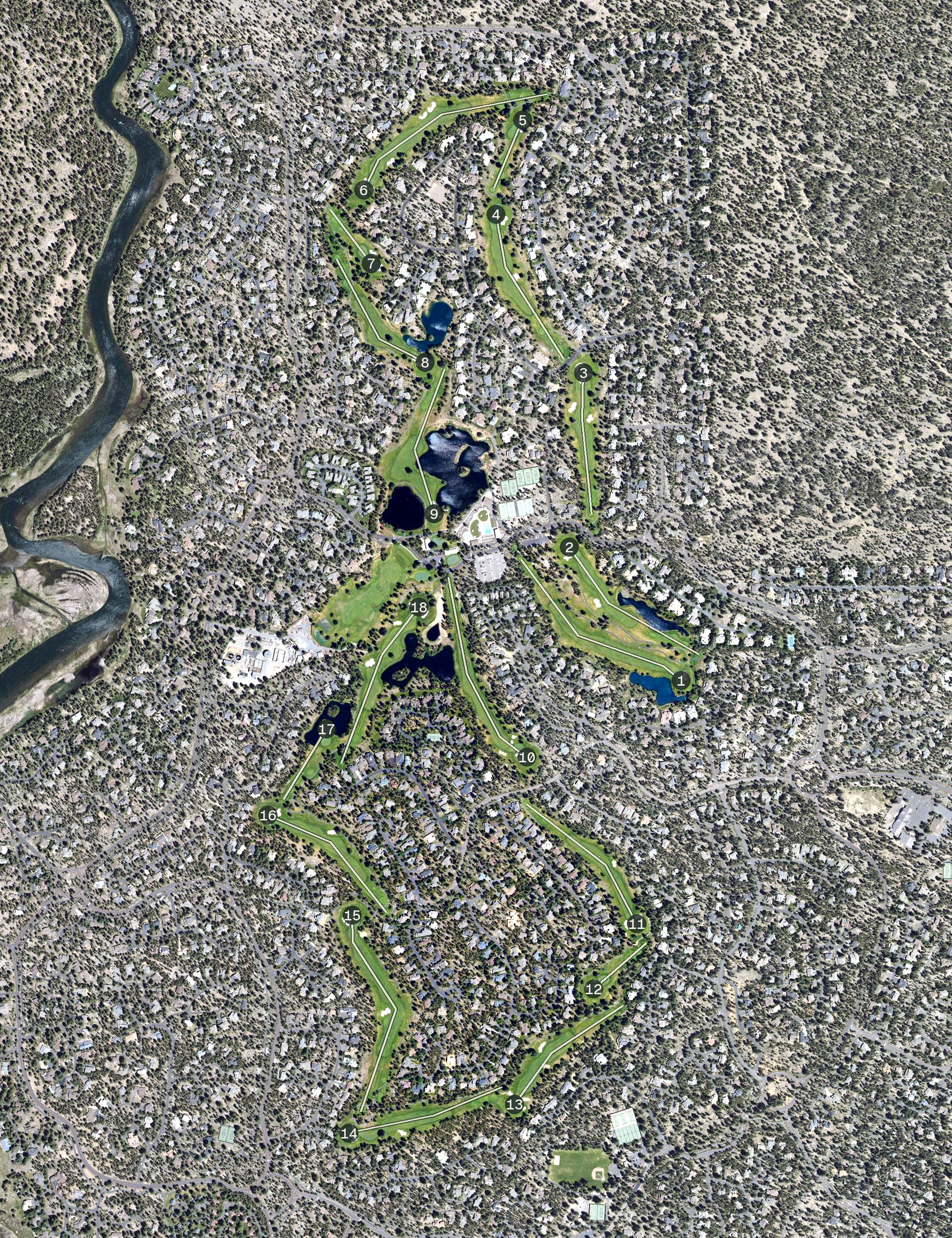 Aerial view of Woodlands Golf Course, OR