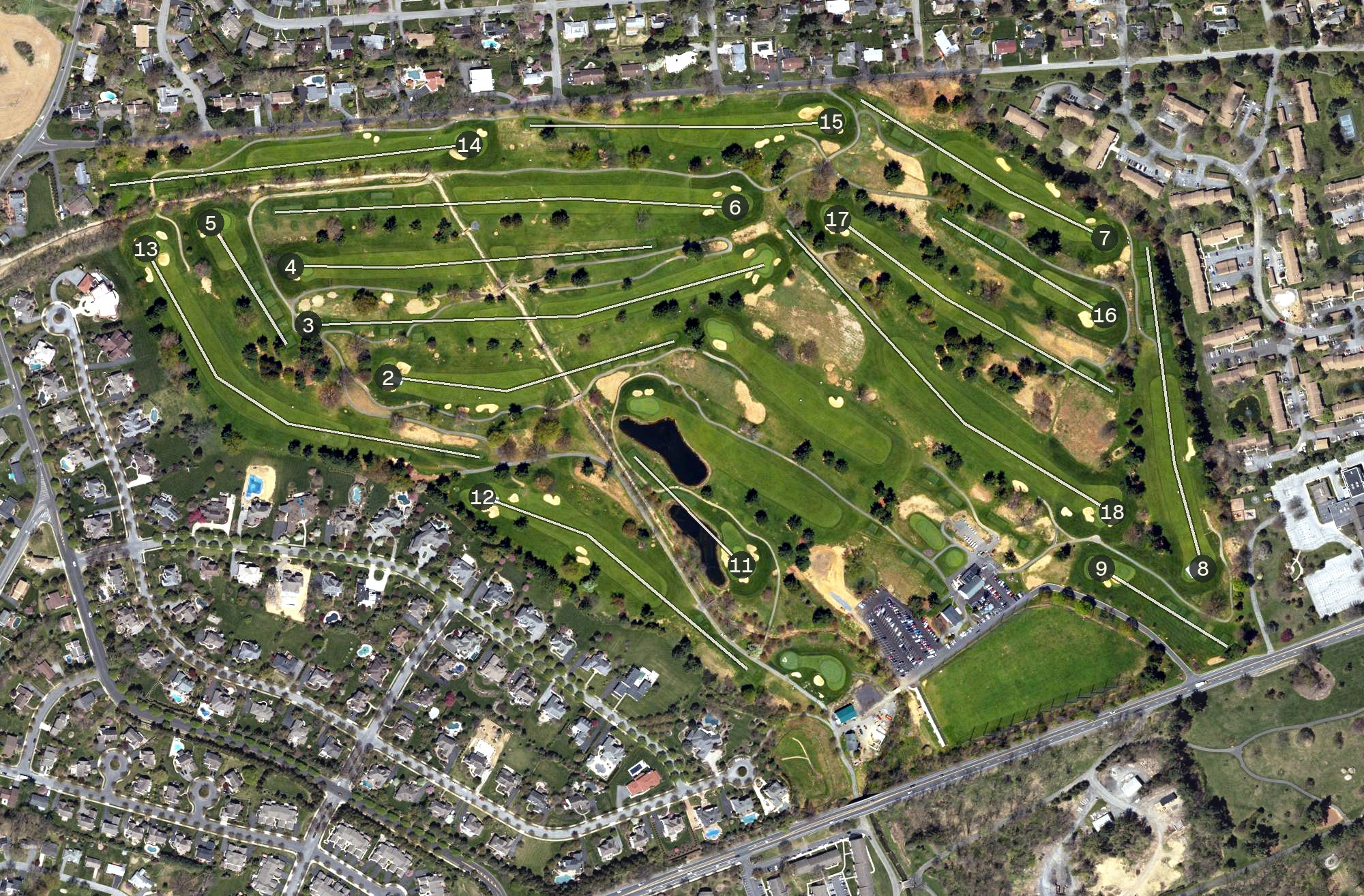 Aerial view of Allentown Municipal Golf Course, PA