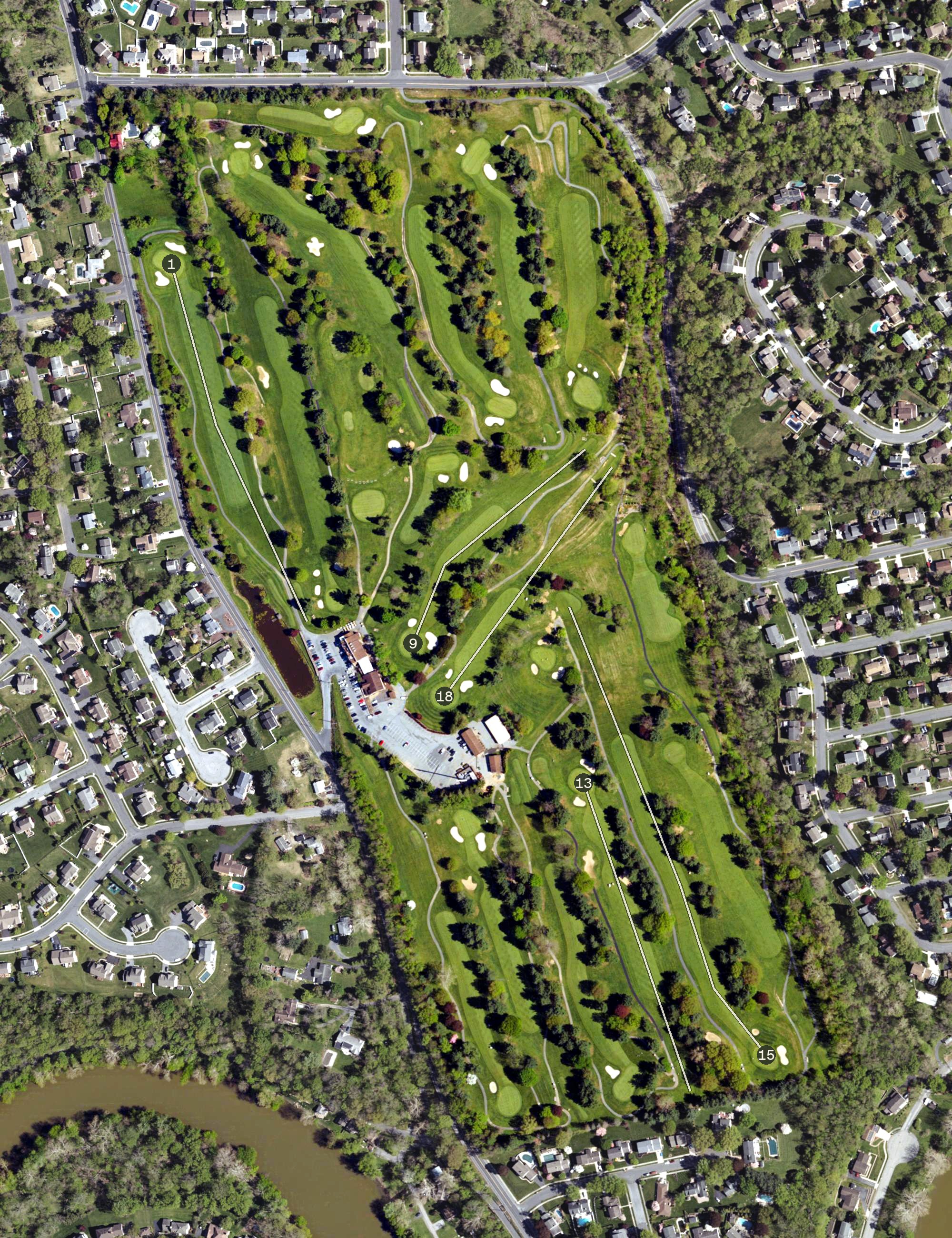 Aerial view of Armitage Golf Club, PA