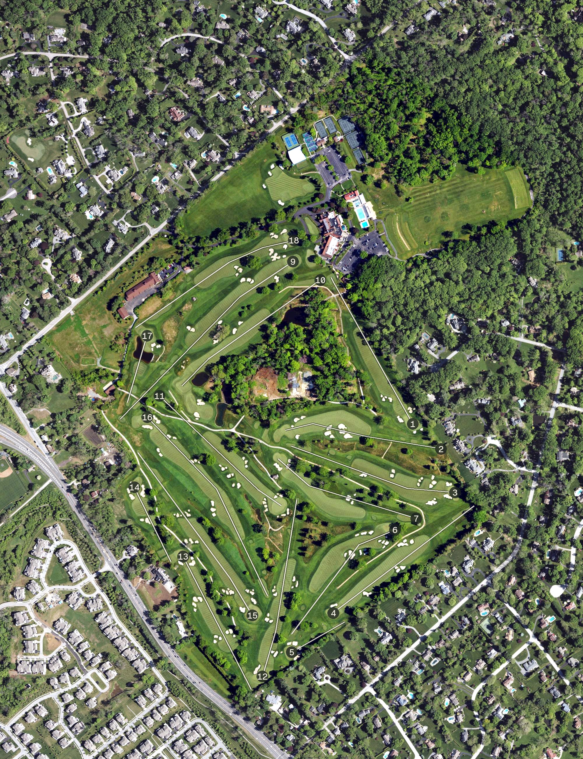 Aerial view of Aronimink Golf Club, PA