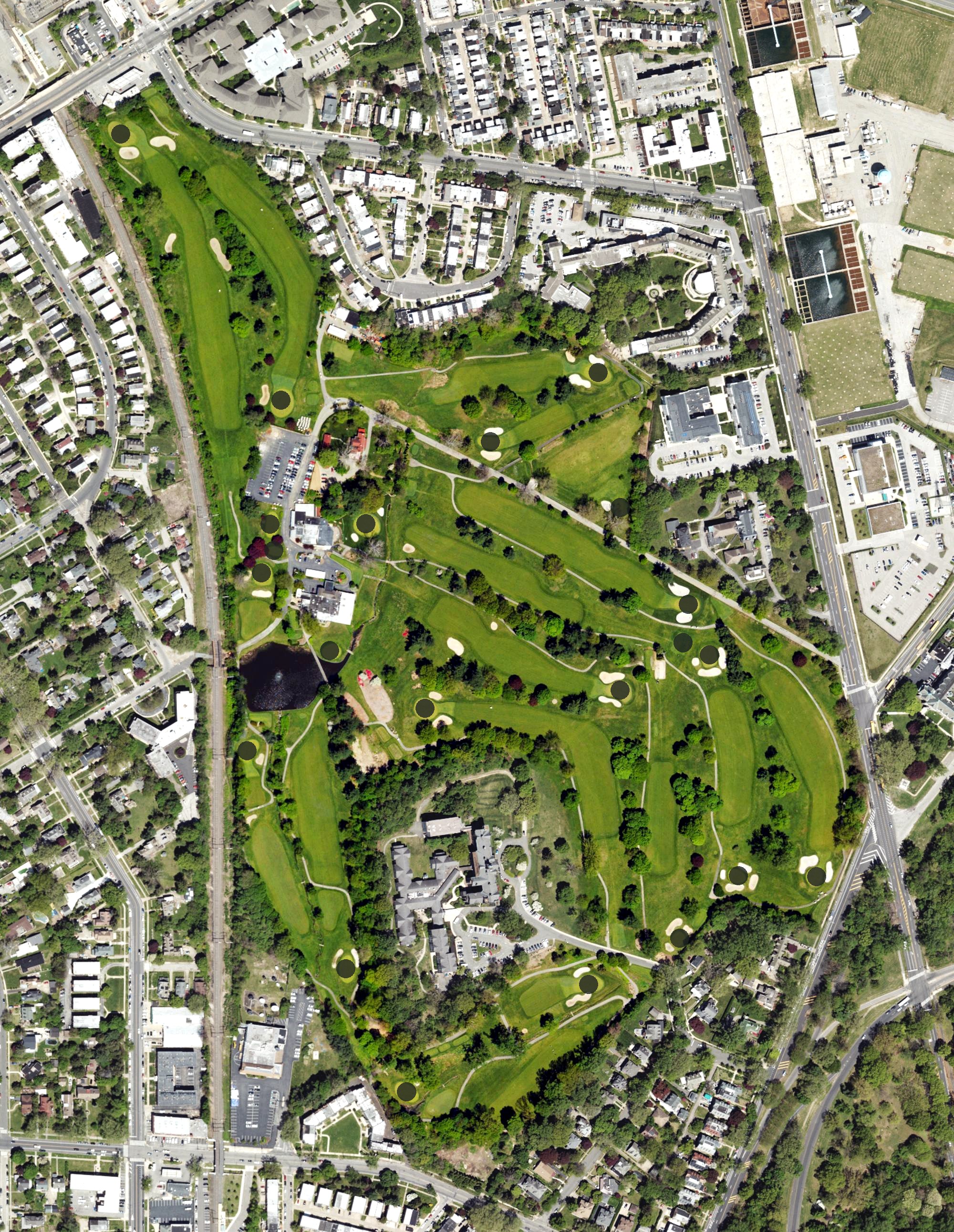 Aerial view of Bala Golf Course, PA