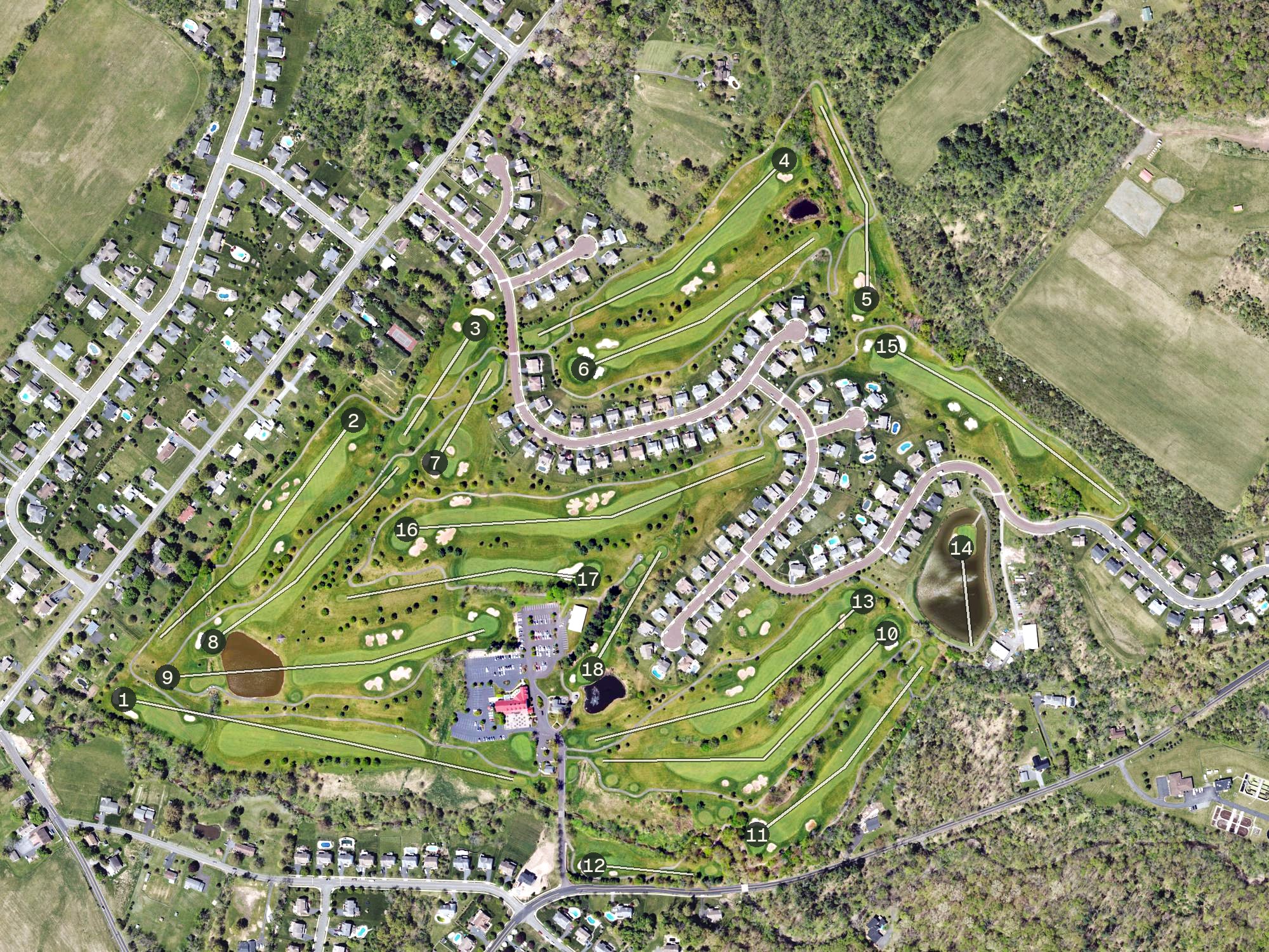Aerial view of Bella Vista Golf Course, PA