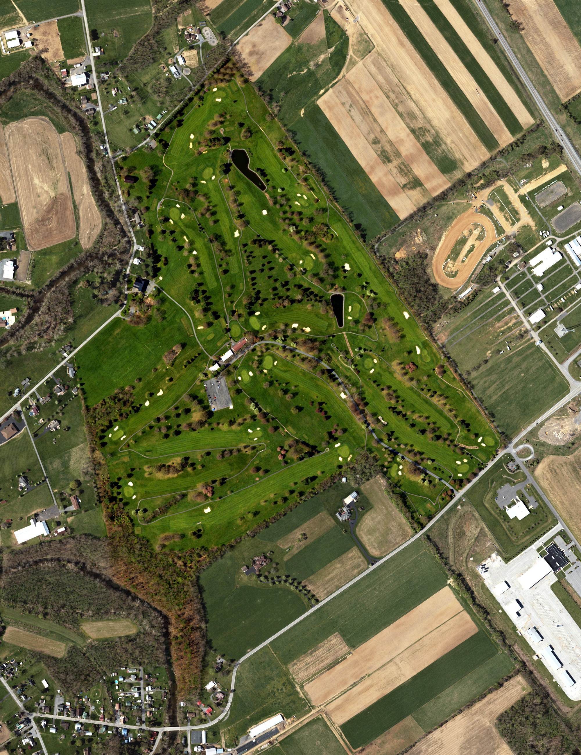 Aerial view of Belles Springs Golf Course, PA