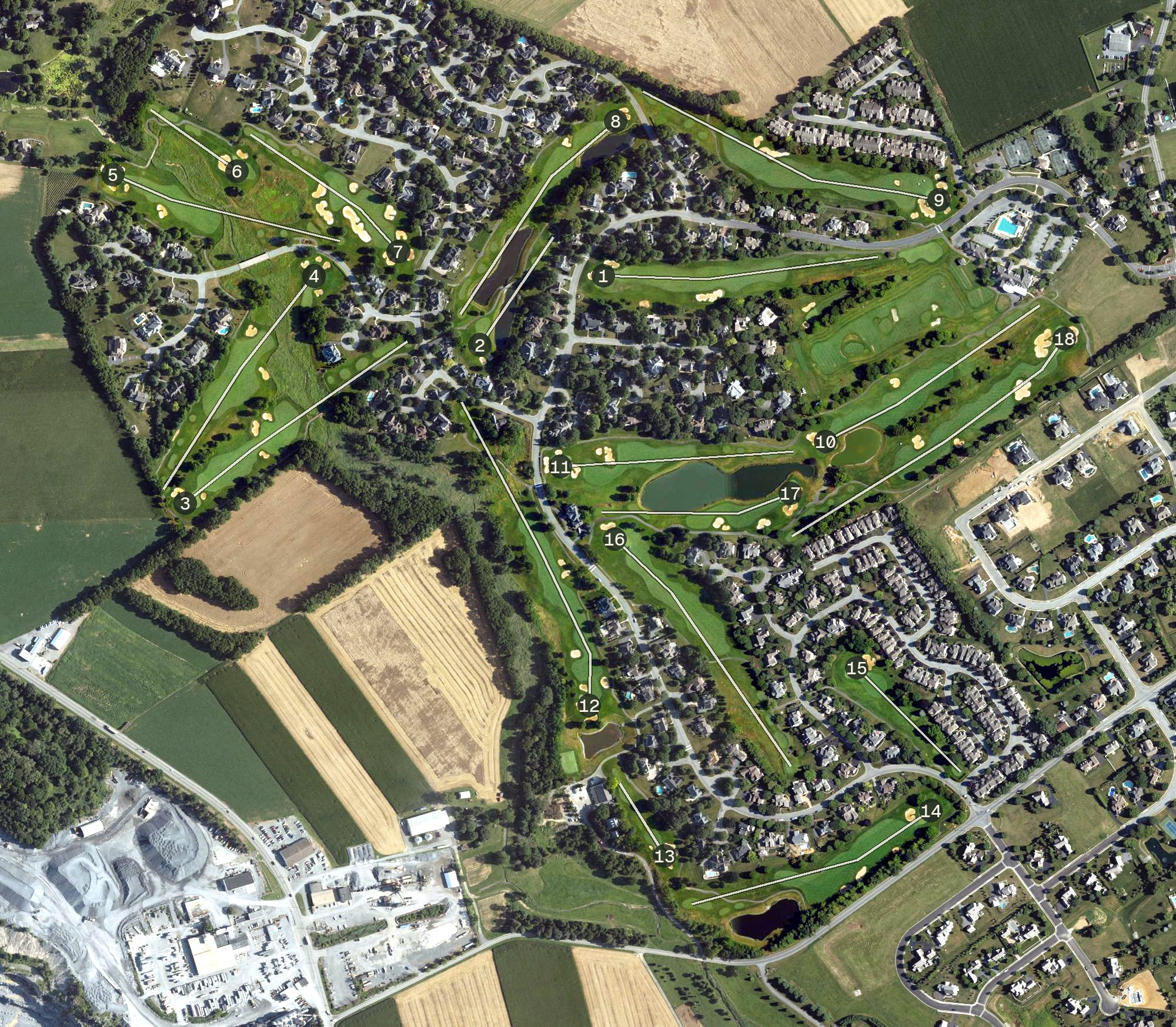 Aerial view of Bent Creek Country Club, PA