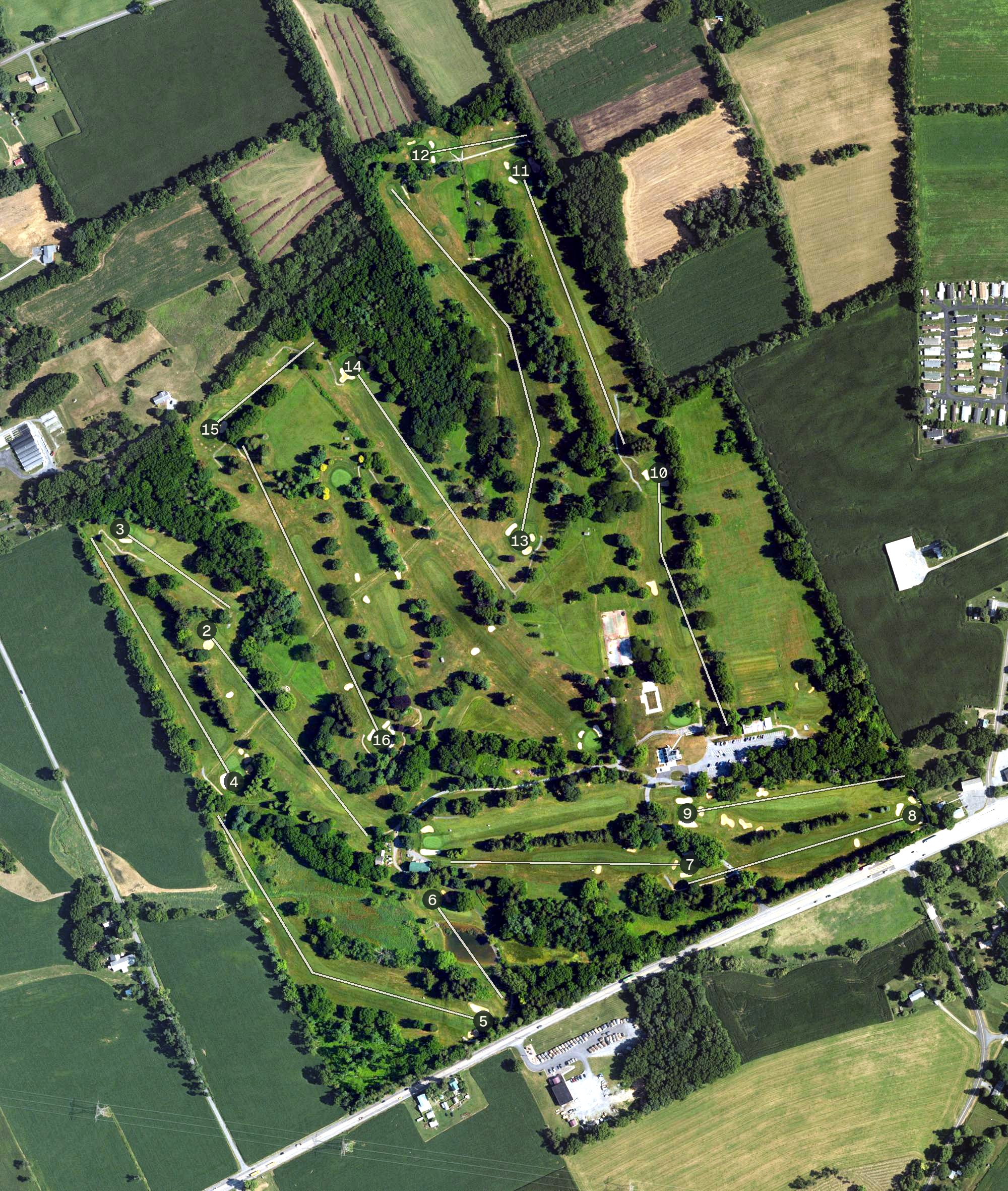 Aerial view of Berkleigh Golf Club, PA