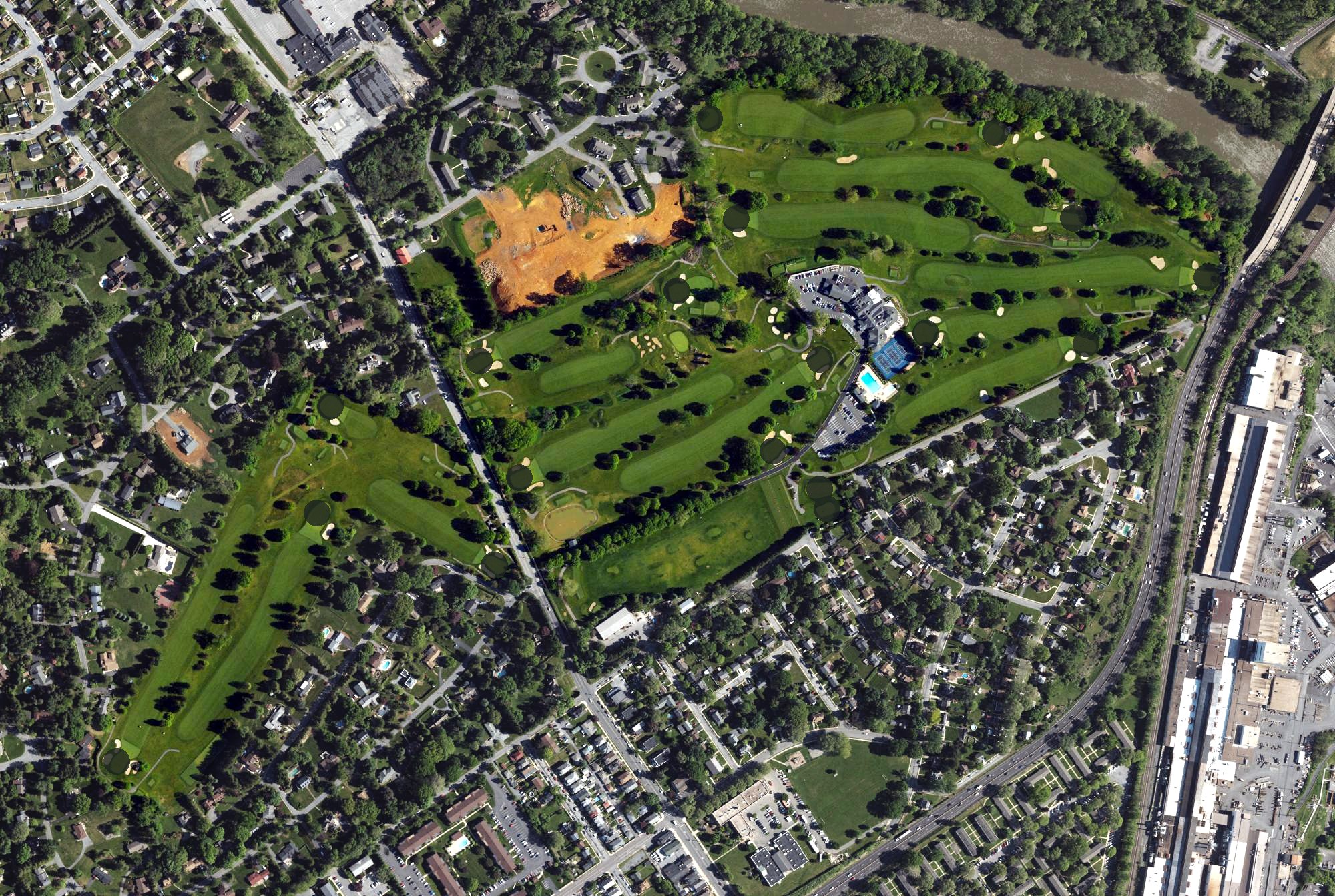 Aerial view of Berkshire Country Club, PA