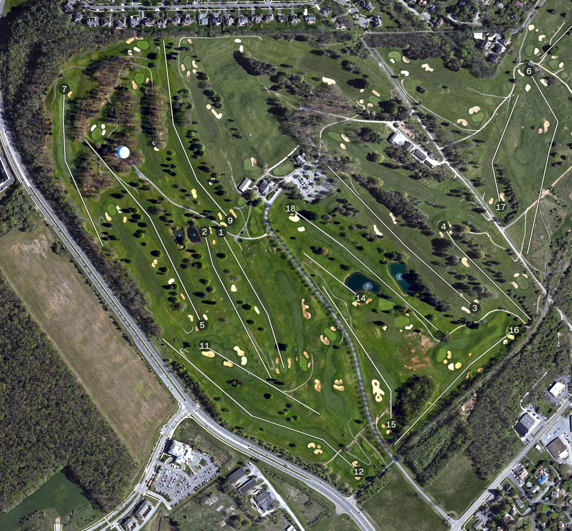 Aerial view of Blue Course, PA