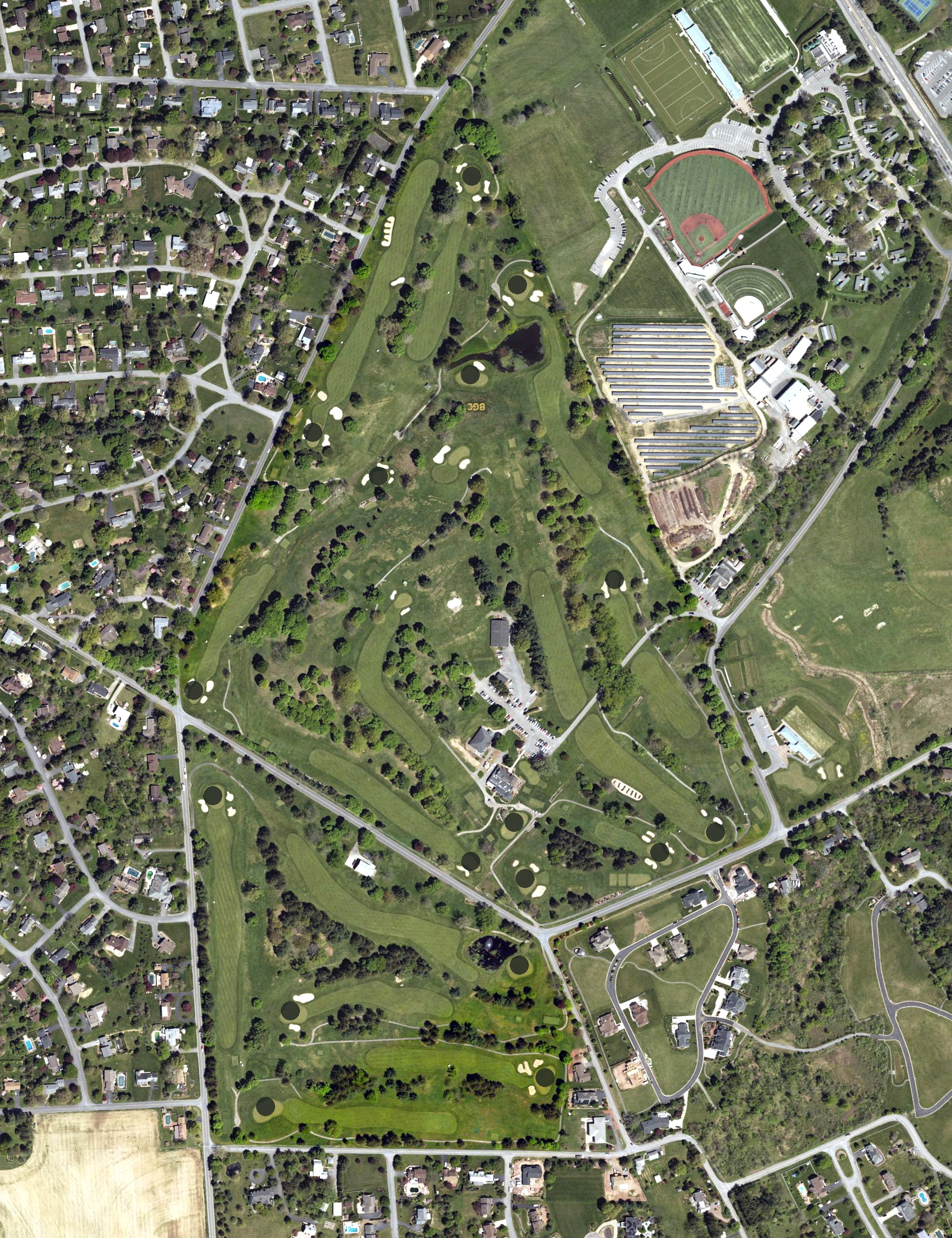 Aerial view of Bucknell Golf Course, PA