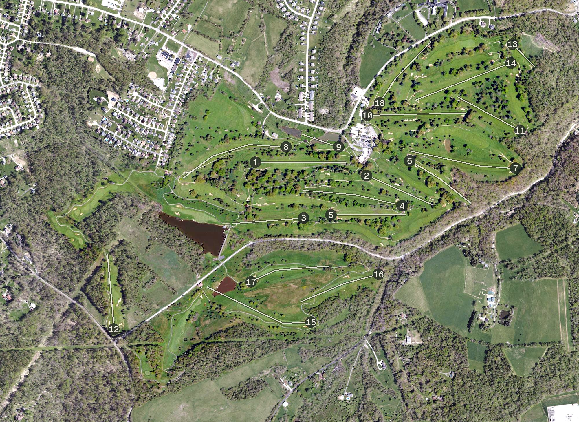 Aerial view of Butler's Golf Course, PA