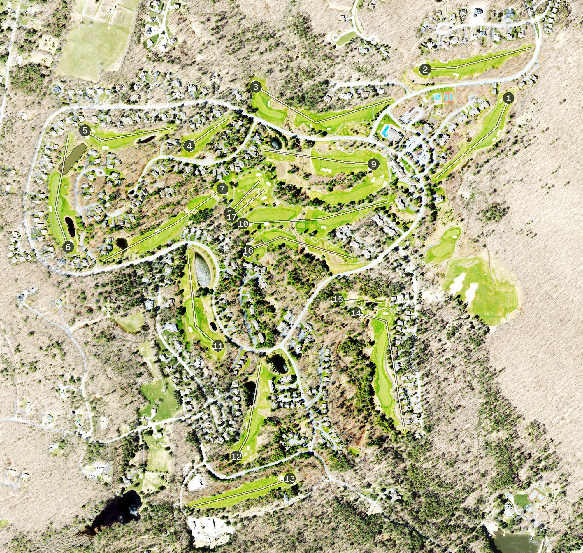 Aerial view of CC at Woodloch Springs, PA