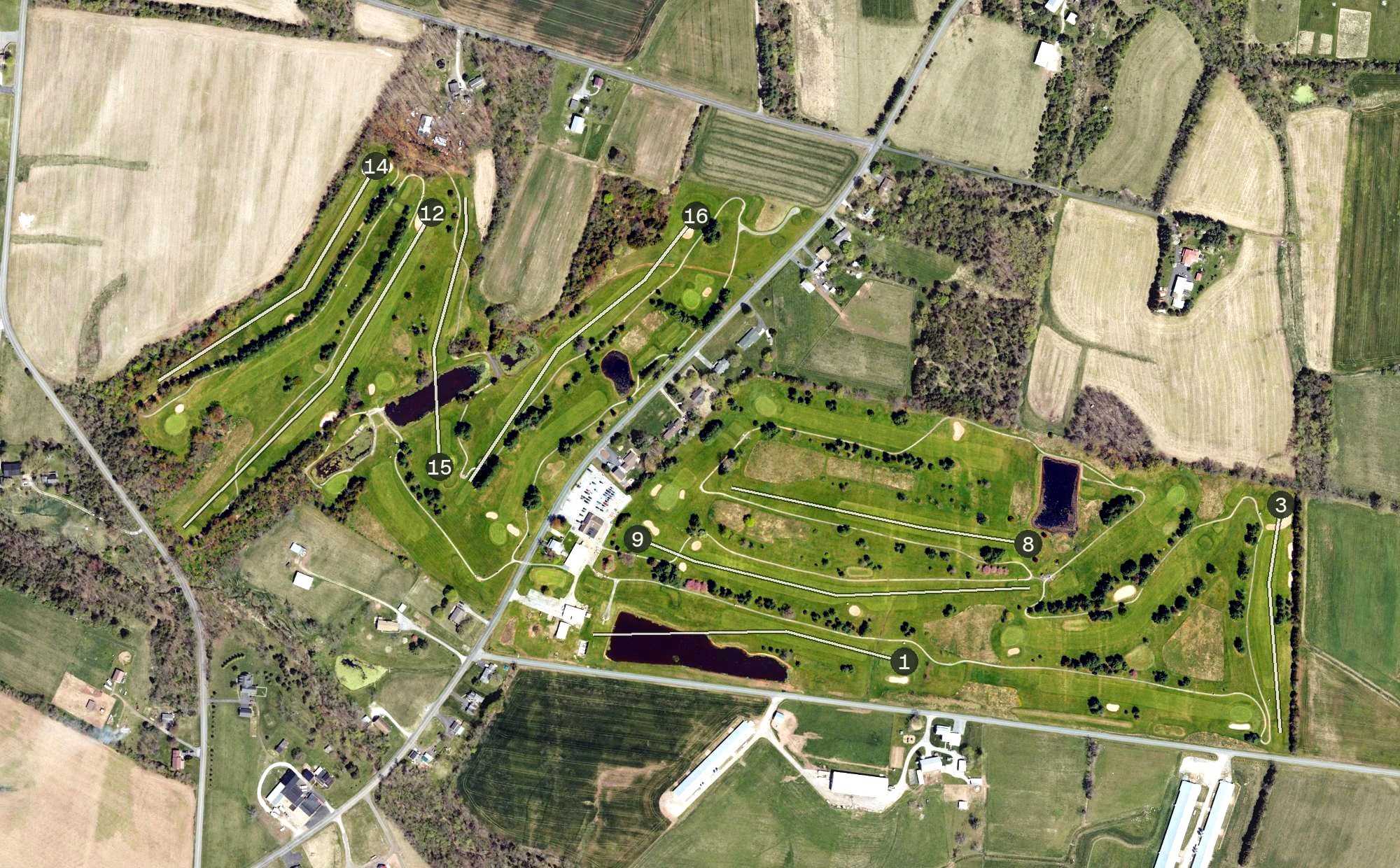 Aerial view of Cedar Ridge Golf Course, PA