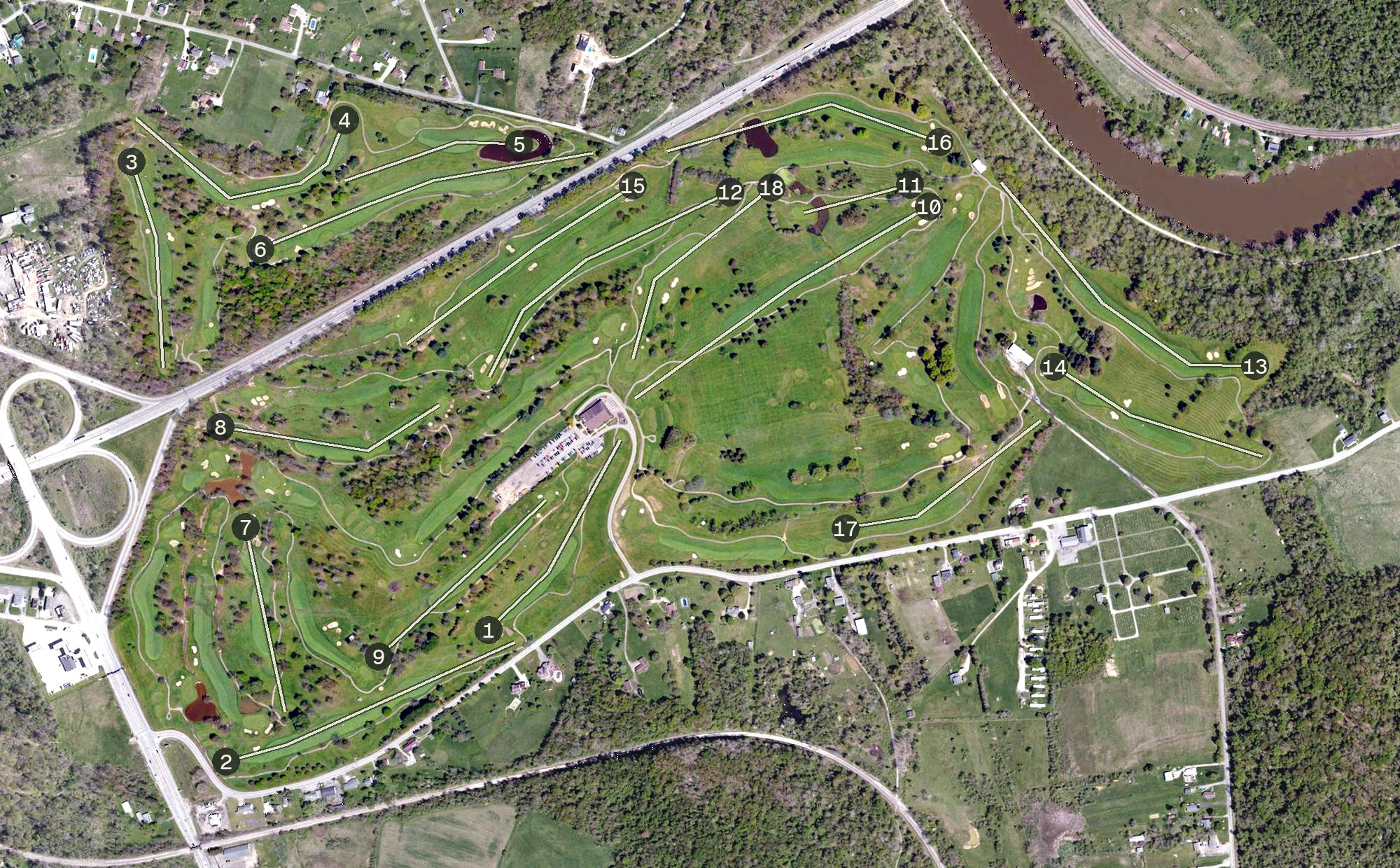 Aerial view of Cedarbrook Golf Course, PA